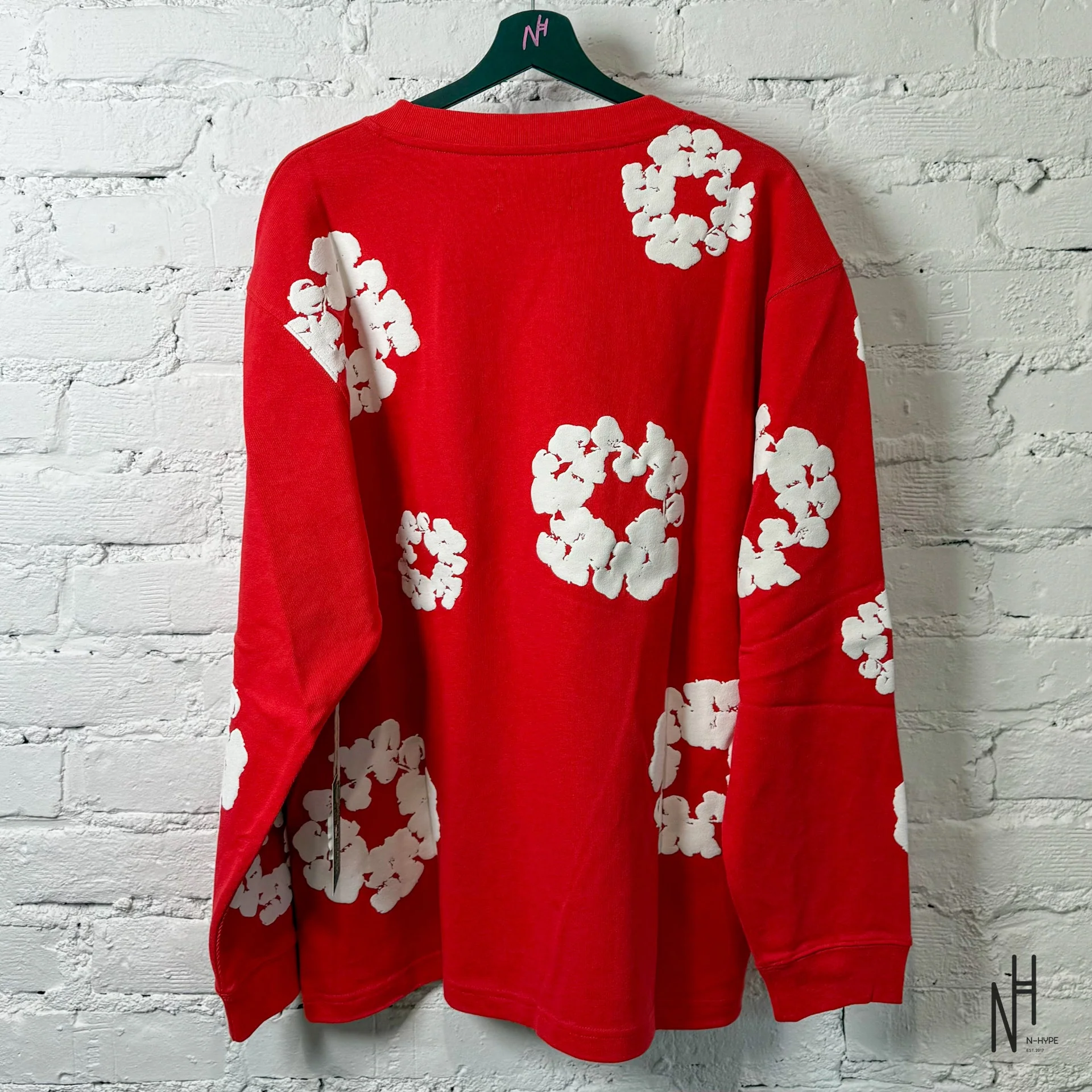 Denim Tears Long Sleeve Cotton Wreath T-shirt Red - Image 3