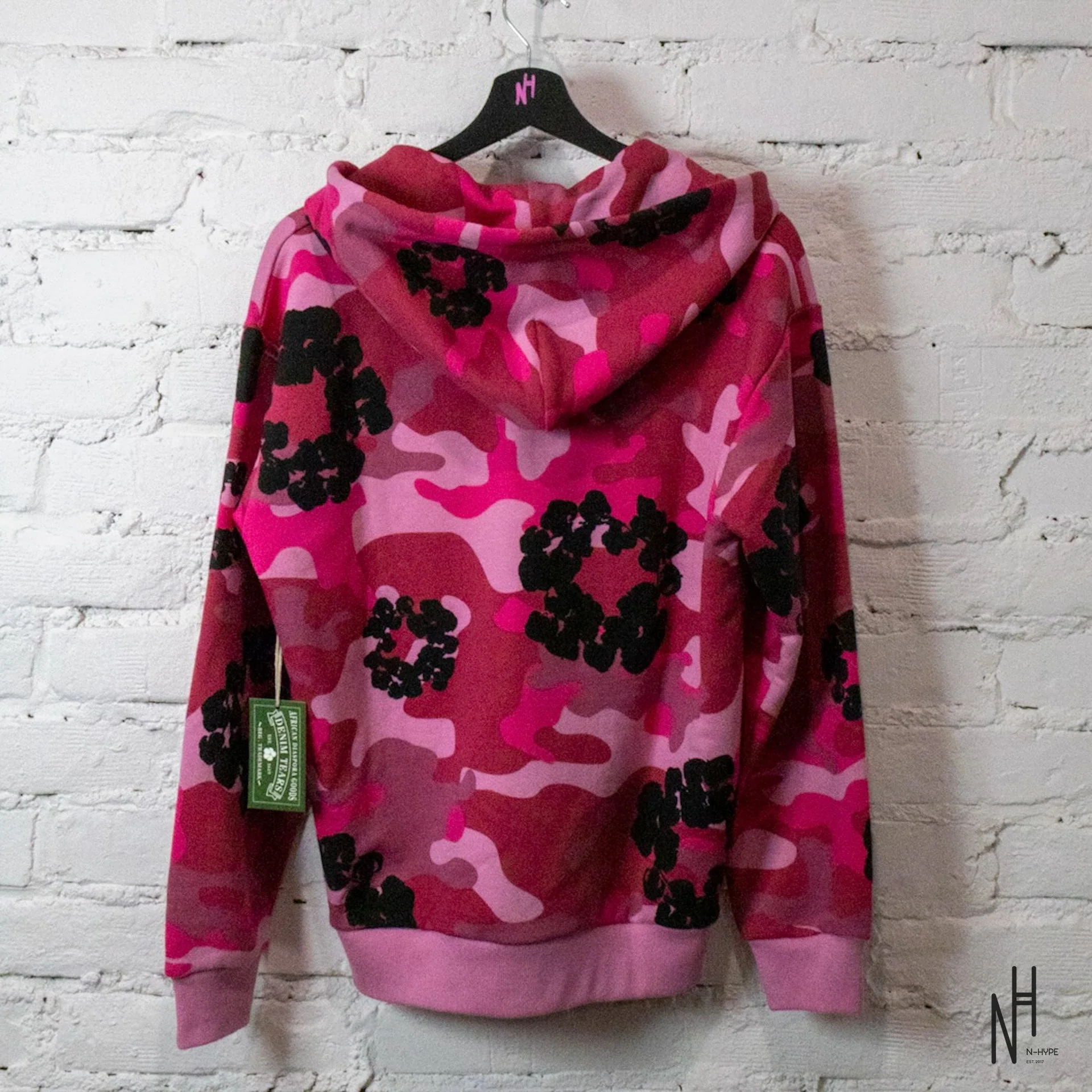 Denim Tears The Cotton Wreath Zip Sweatshirt Pink Camo - Image 3