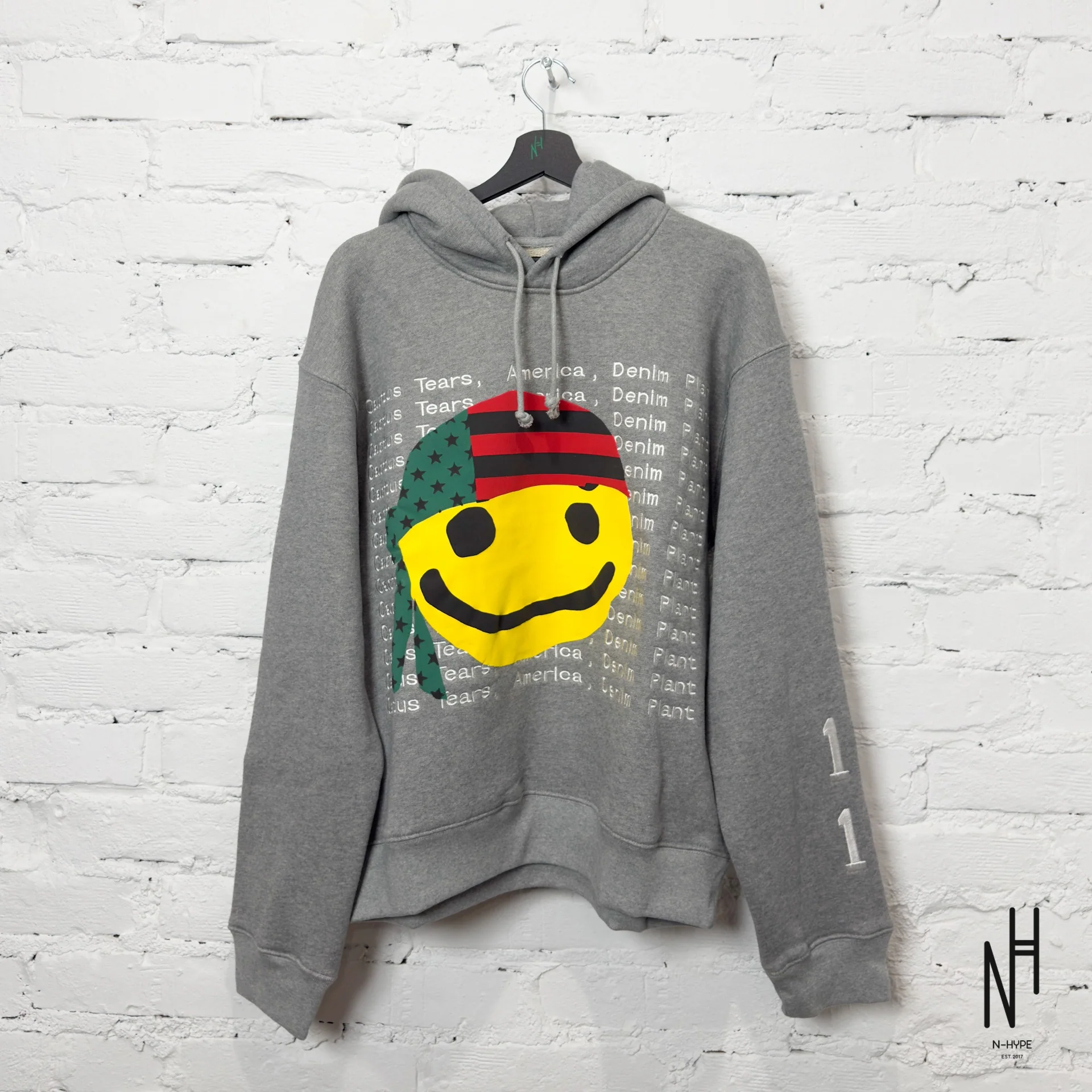 Denim Tears x CPFM Cactus Tears Hoodie Grey - Image 3