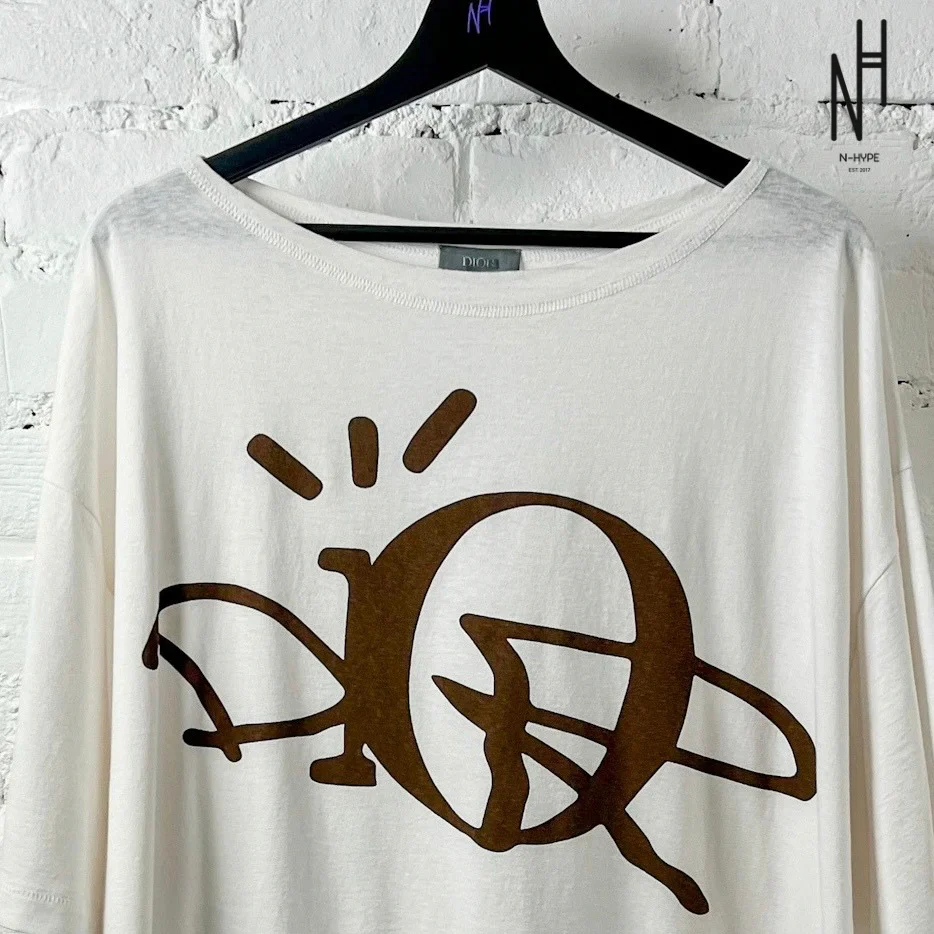 Dior x CACTUS JACK Oversized T-shirt White/Brown - Image 3