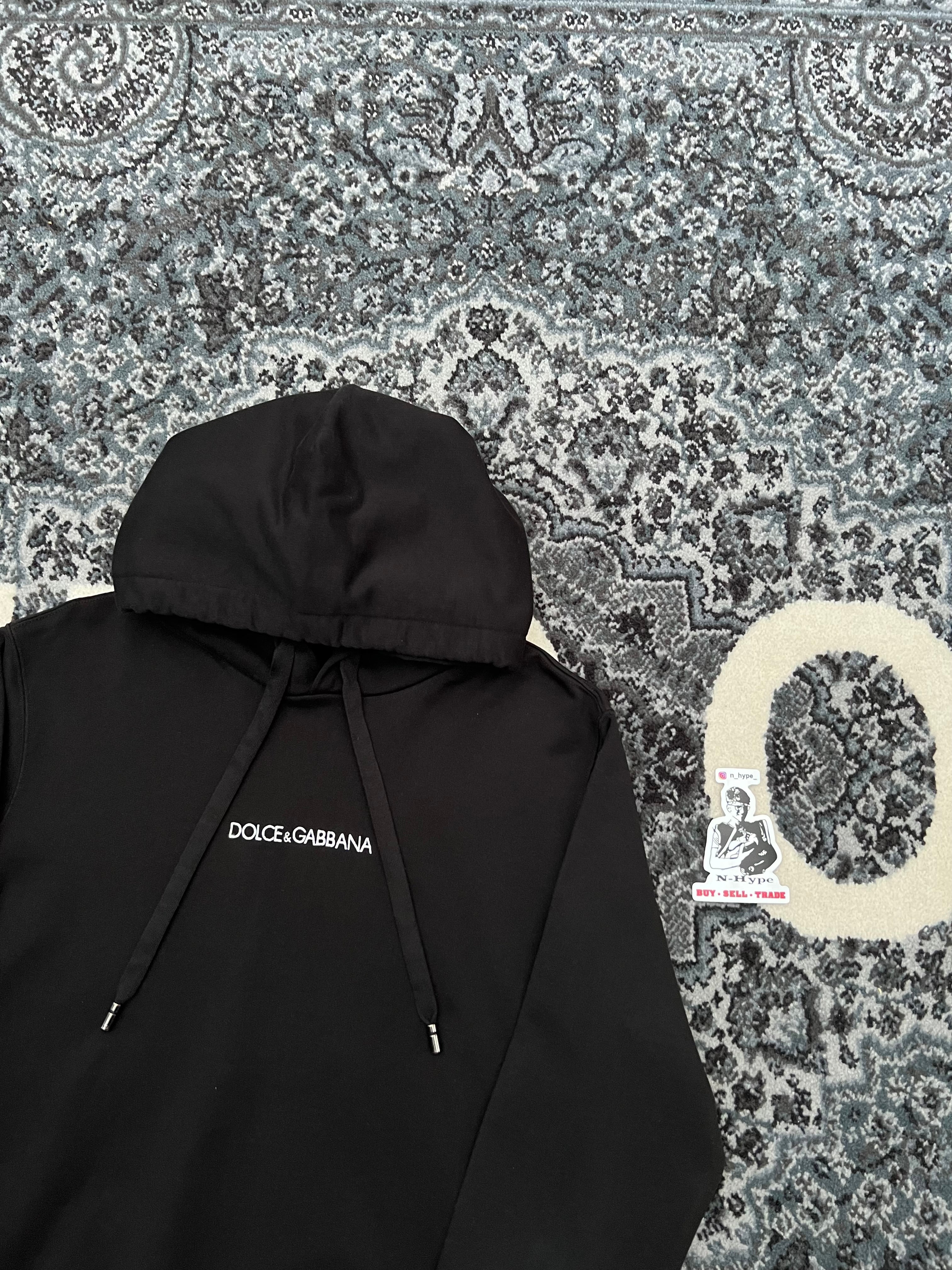 Dolce & Gabbana Embroidered Logo Hoodie Black - Image 2