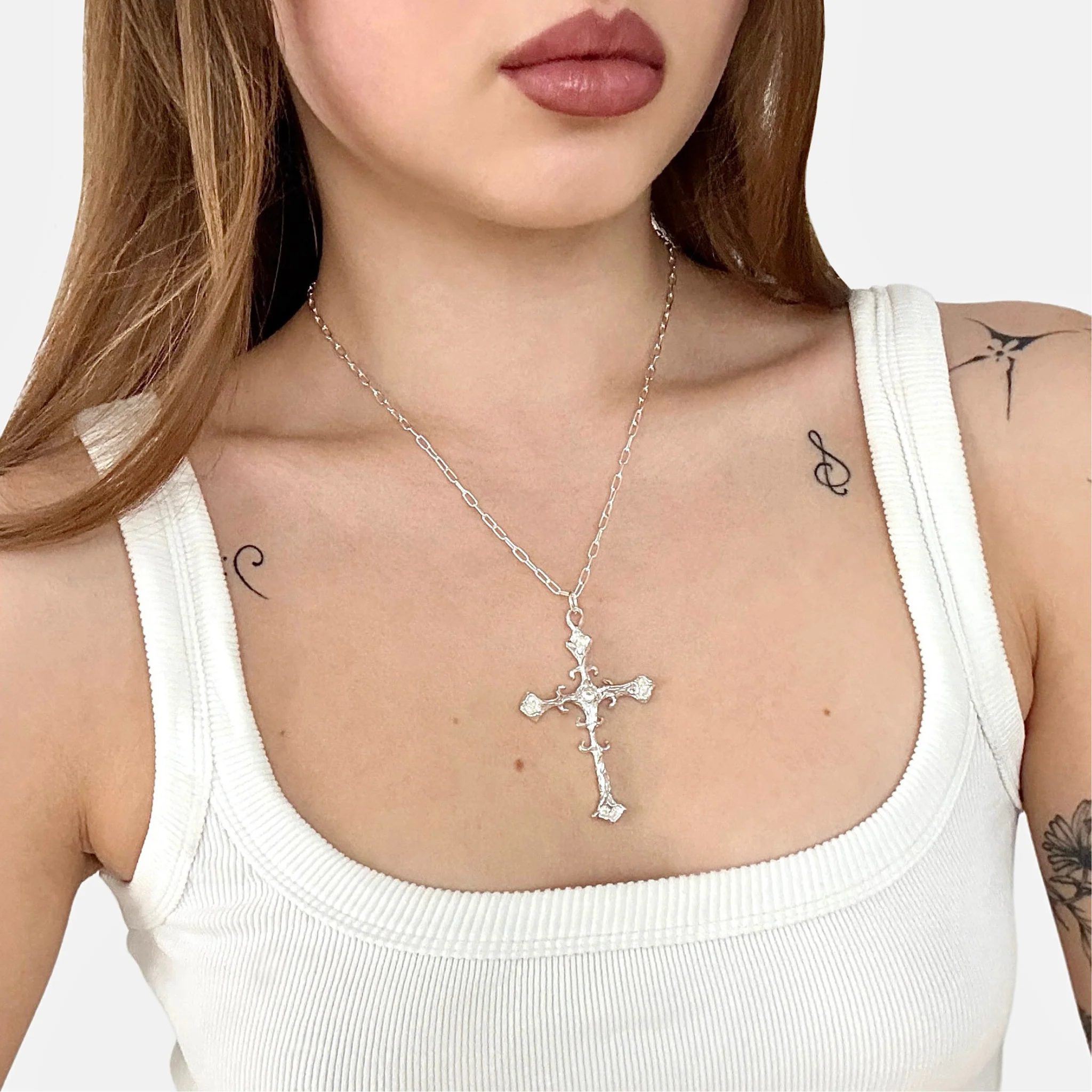 Dwa Głosy Ethereal Cross Necklace - Image 3