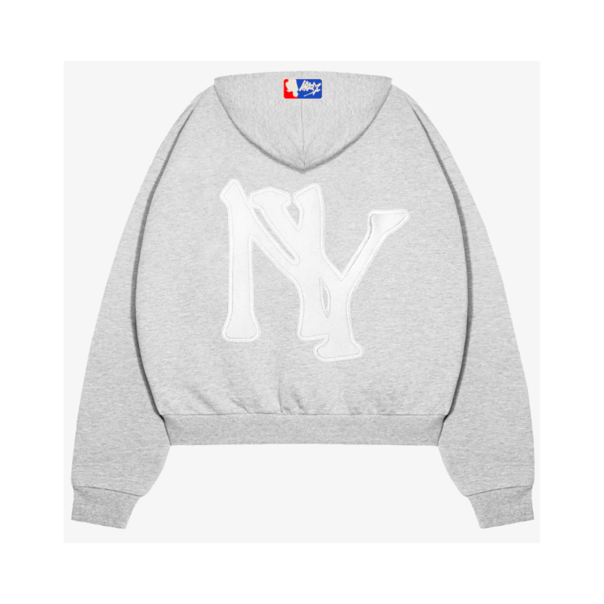 EASY SOLUTION Baseball Embroidered Hoodie Grey - Image 2