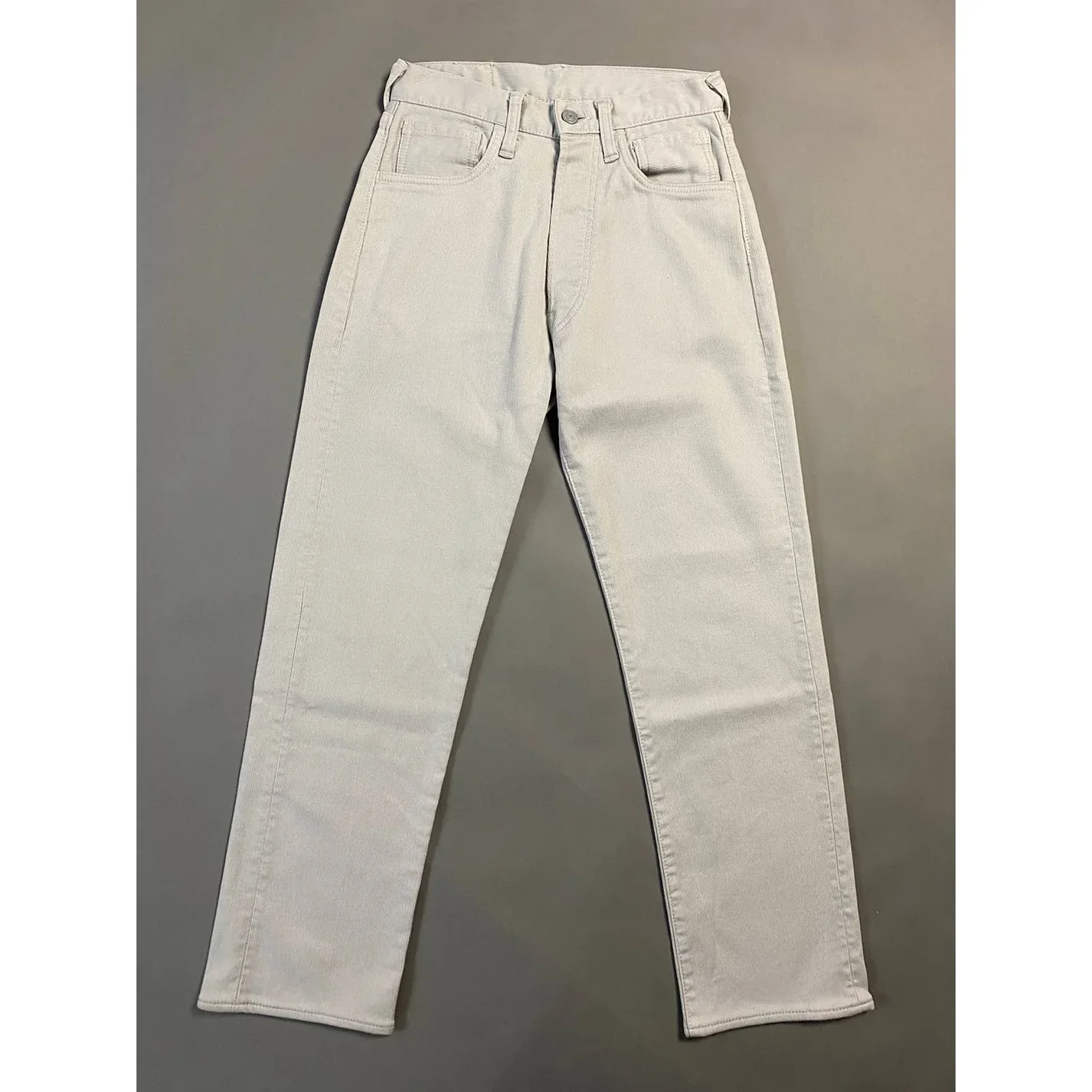 Evisu Fairway Genes Vintage Grey Chino Pants Gold Dots Logo - Image 2