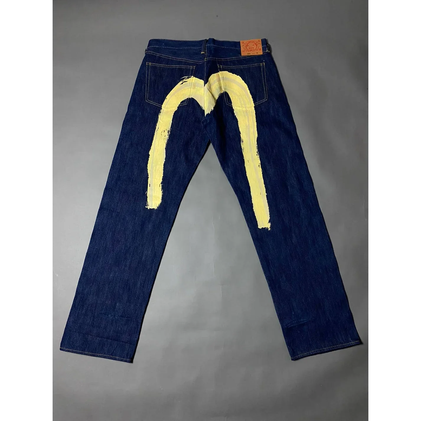 Evisu Japan - Vintage Selvedge Navy Jeans Yellow Daicock - Image 3