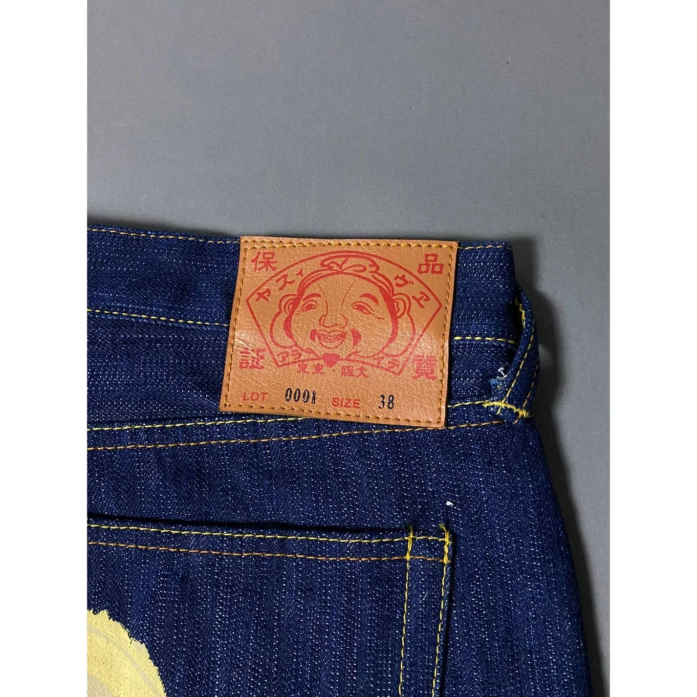 Evisu Japan - Vintage Selvedge Navy Jeans Yellow Daicock - Image 4