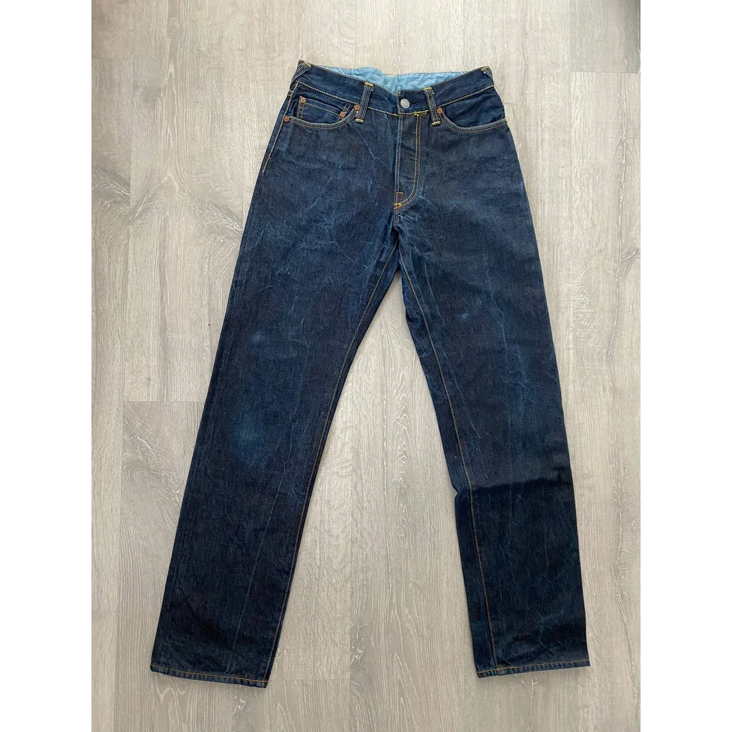 Evisu Jeans Vintage Navy Denim Blue Seagulls Selvedge - Image 2