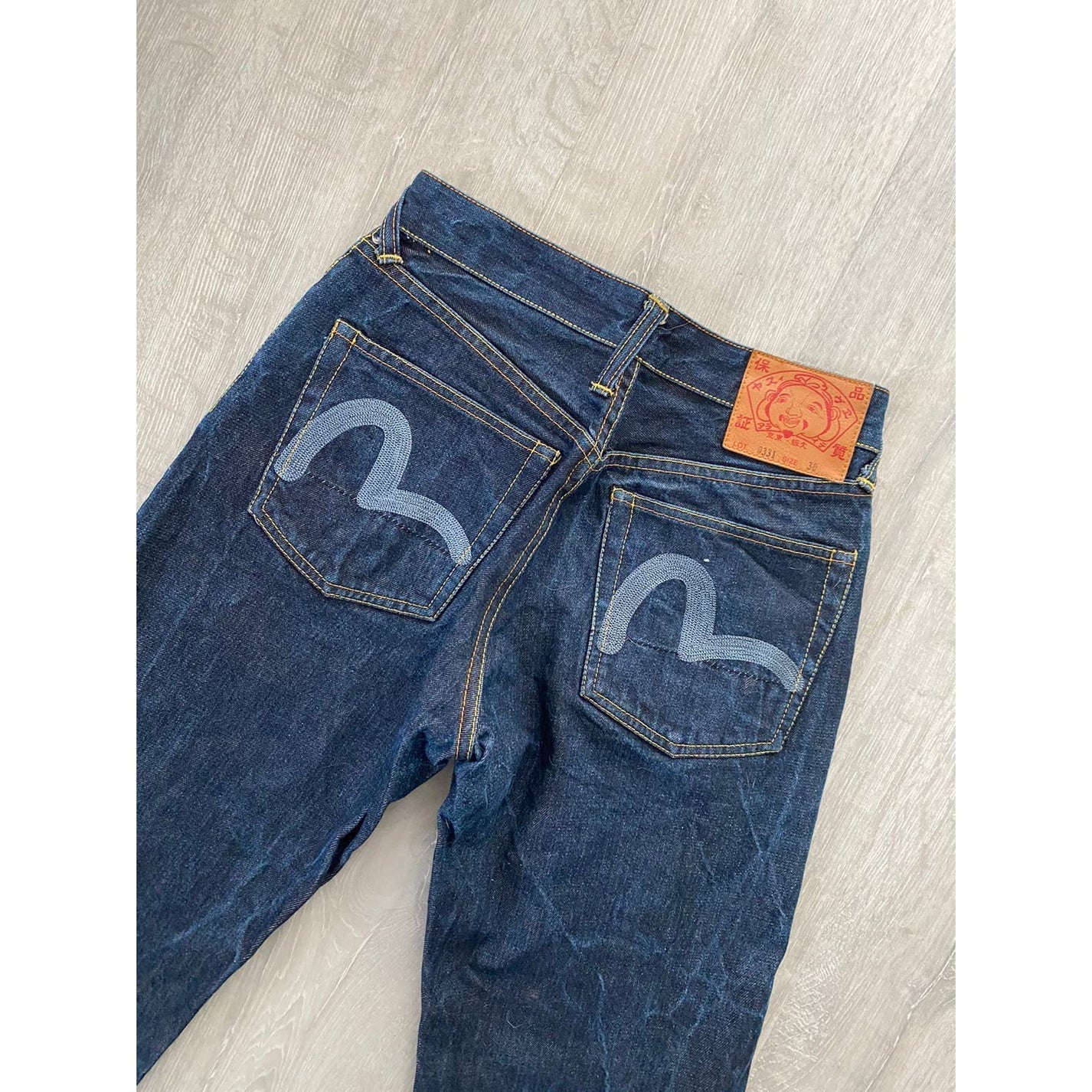 Evisu Jeans Vintage Navy Denim Blue Seagulls Selvedge - Image 3