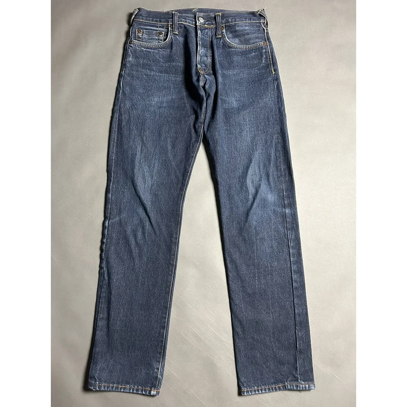 Evisu Jeans Vintage Navy Gold Dragon Seagull Selvedge Denim - Image 2