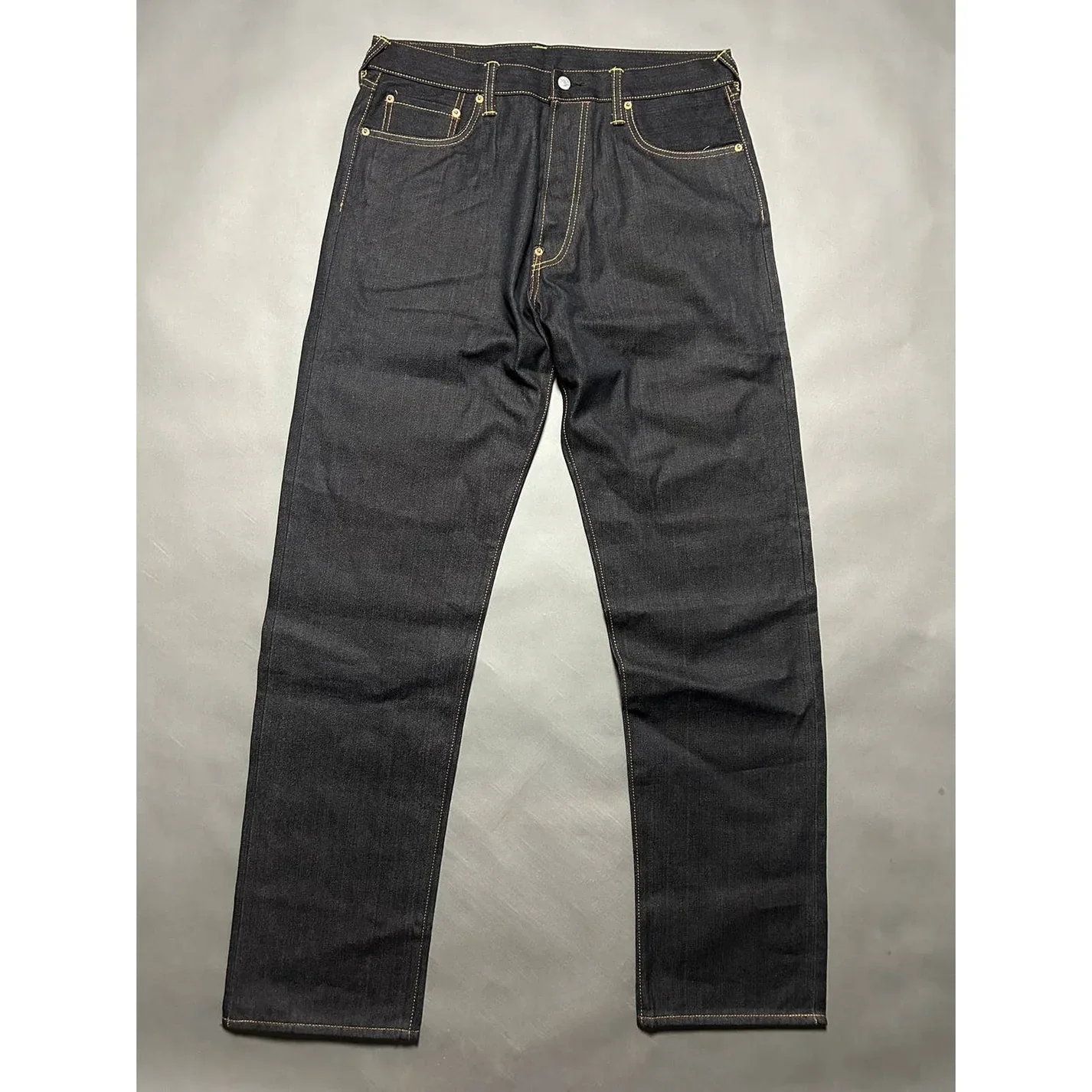 Evisu Jeans Vintage Selvedge Black Baby Blue Daicock Logo - Image 2