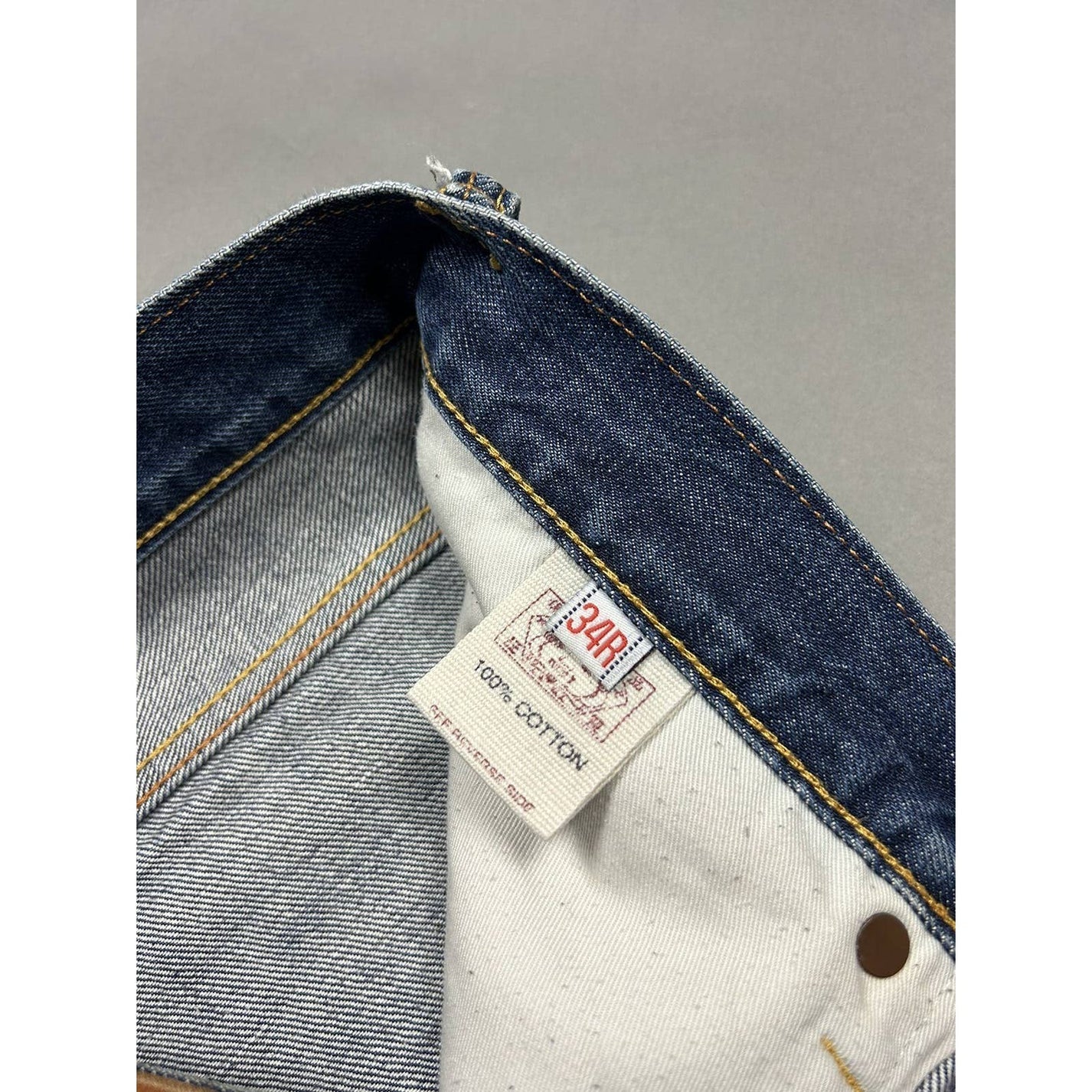 Evisu Jeans Vintage Selvedge Denim Navy White Seagulls Genes - Image 10