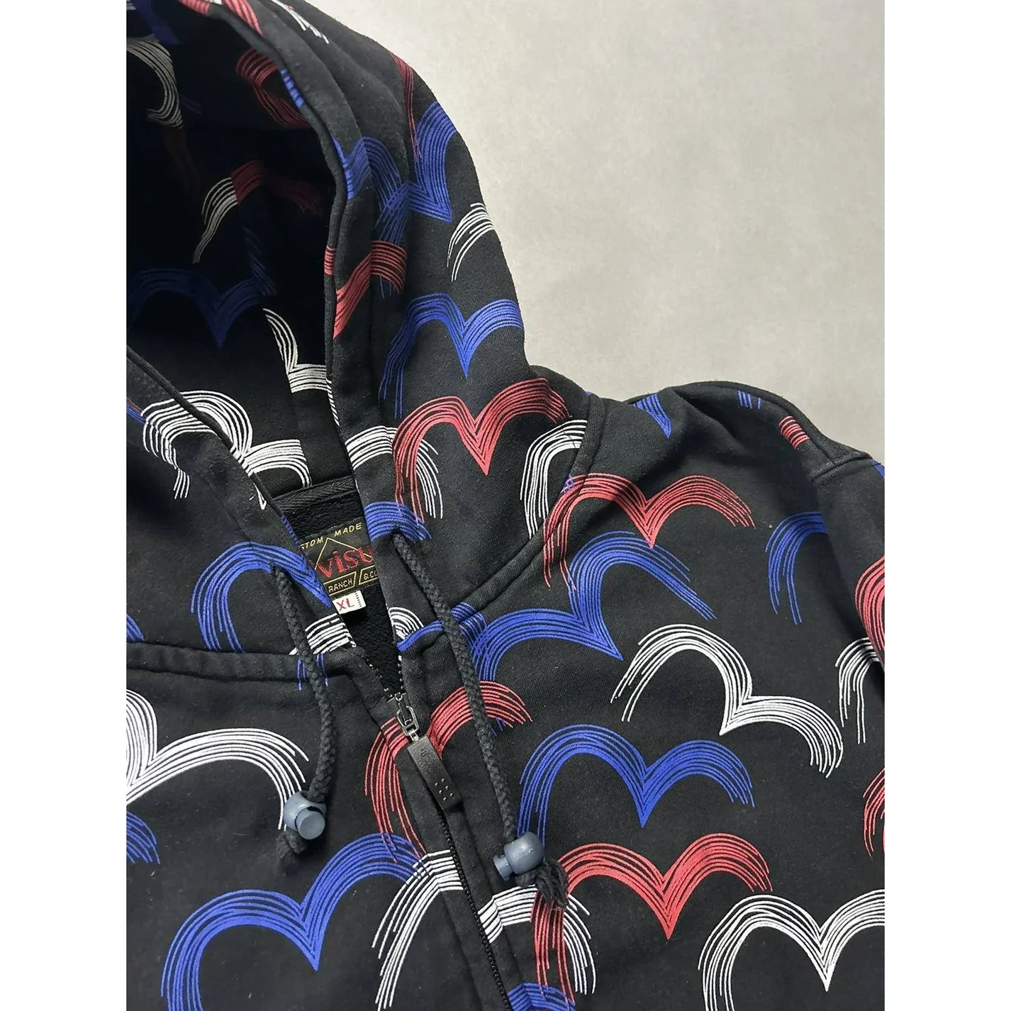 Evisu Zip Hoodie Big Logo Black Multi Logo Seagulls - Image 3