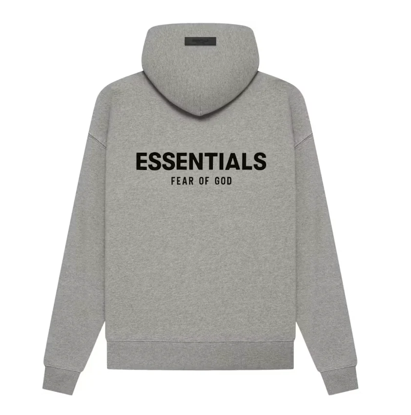 Fear of God Essentials Core Collection Pullover Hoodie Dark Heather Oatmeal - Image 2