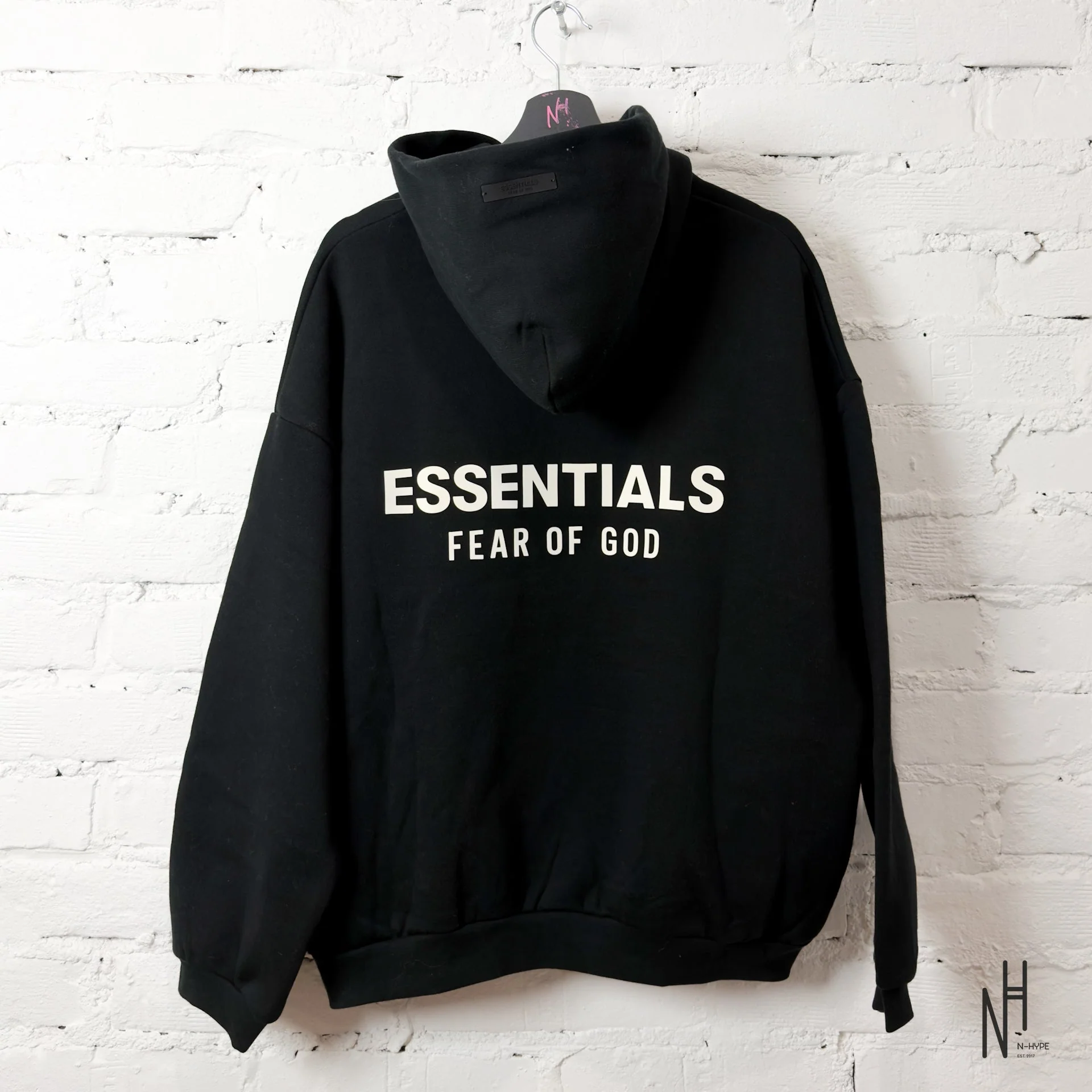 Fear of God Essentials Fleece Hoodie (FW24) Black - Image 2