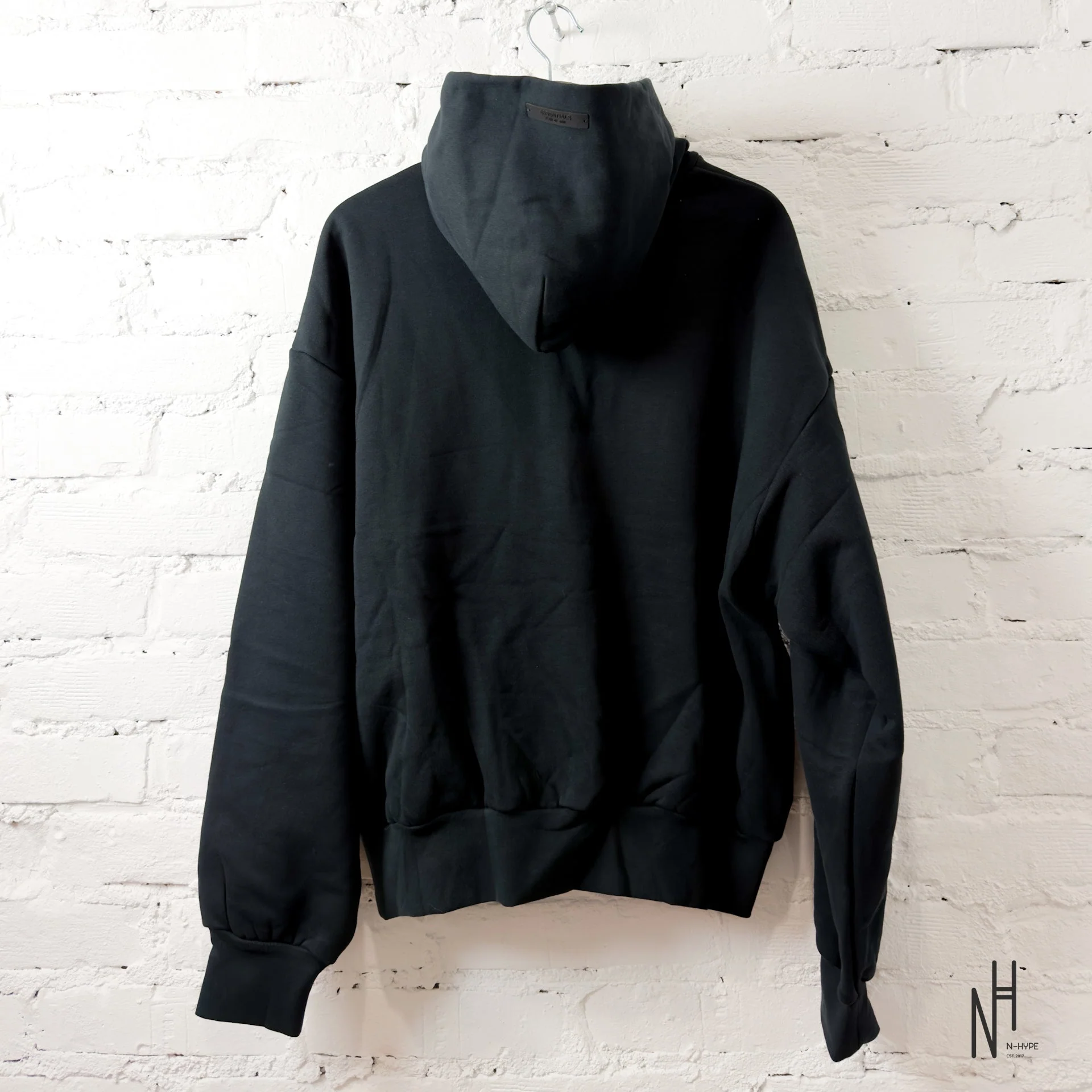 Fear of God Essentials Heavy Fleece Vintage Shrunken Hoodie Black - Image 3