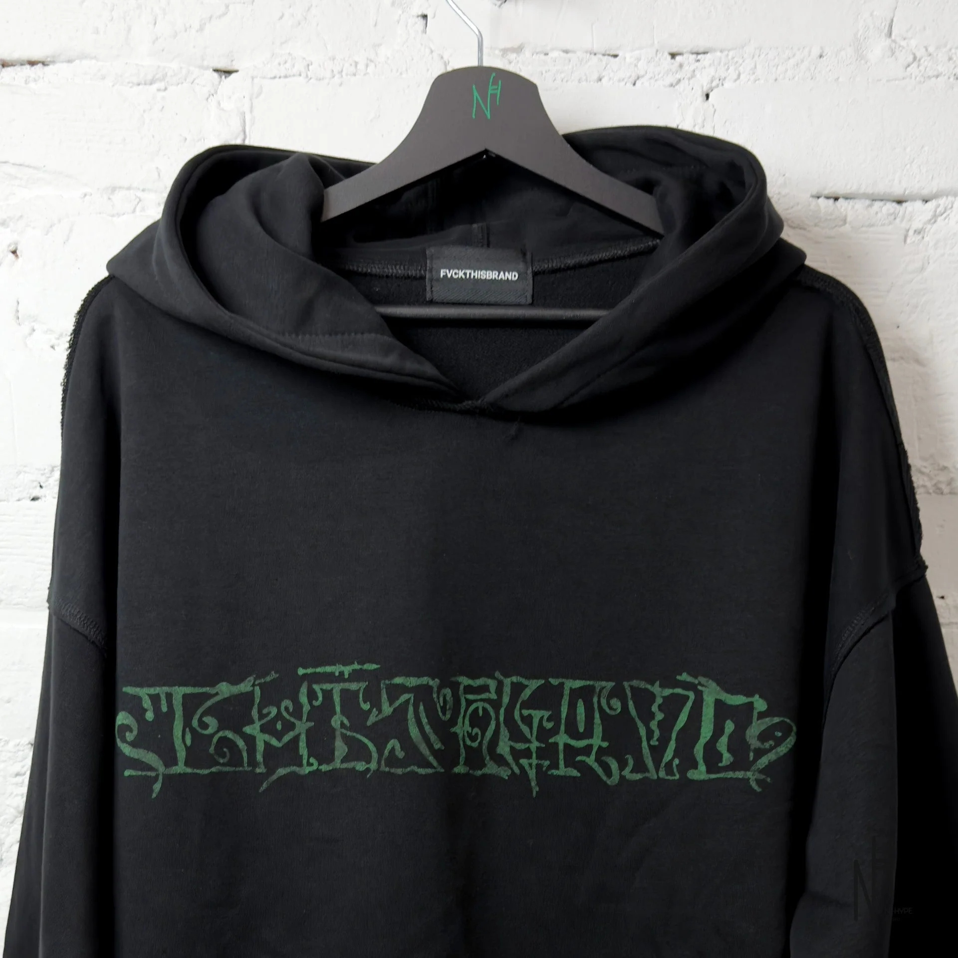 FVCKTHISBRAND Arabic Hoodie Bottle Green - Image 2