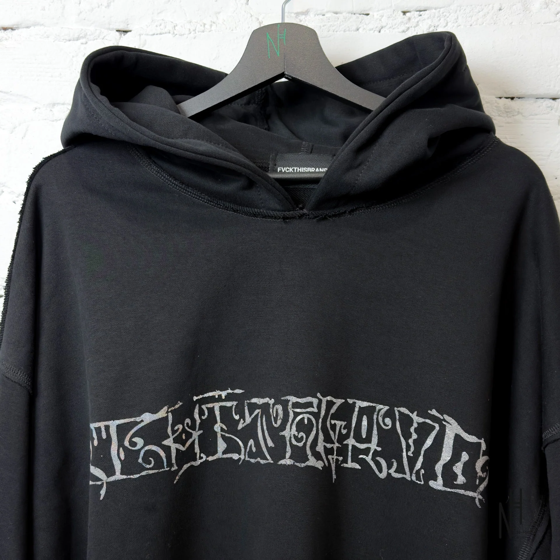 FVCKTHISBRAND Arabic Hoodie White Ash - Image 2