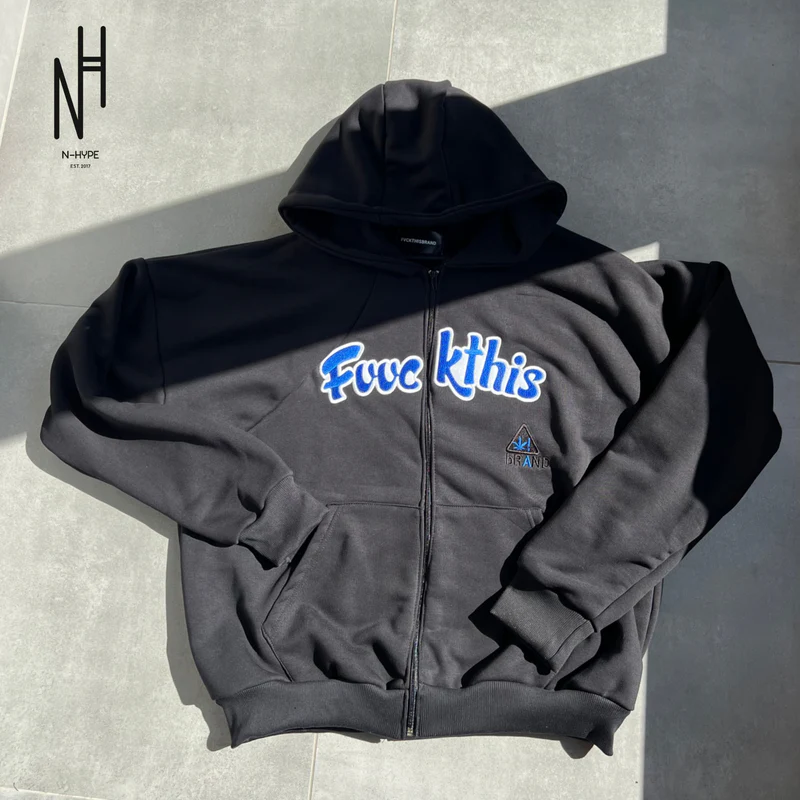 FVCKTHISBRAND CALI ZIP HOODIE BLUE