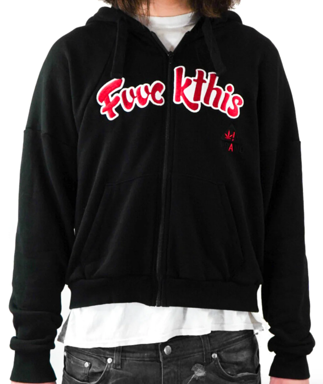 FVCKTHISBRAND Cali Zip Hoodie Red - Image 3