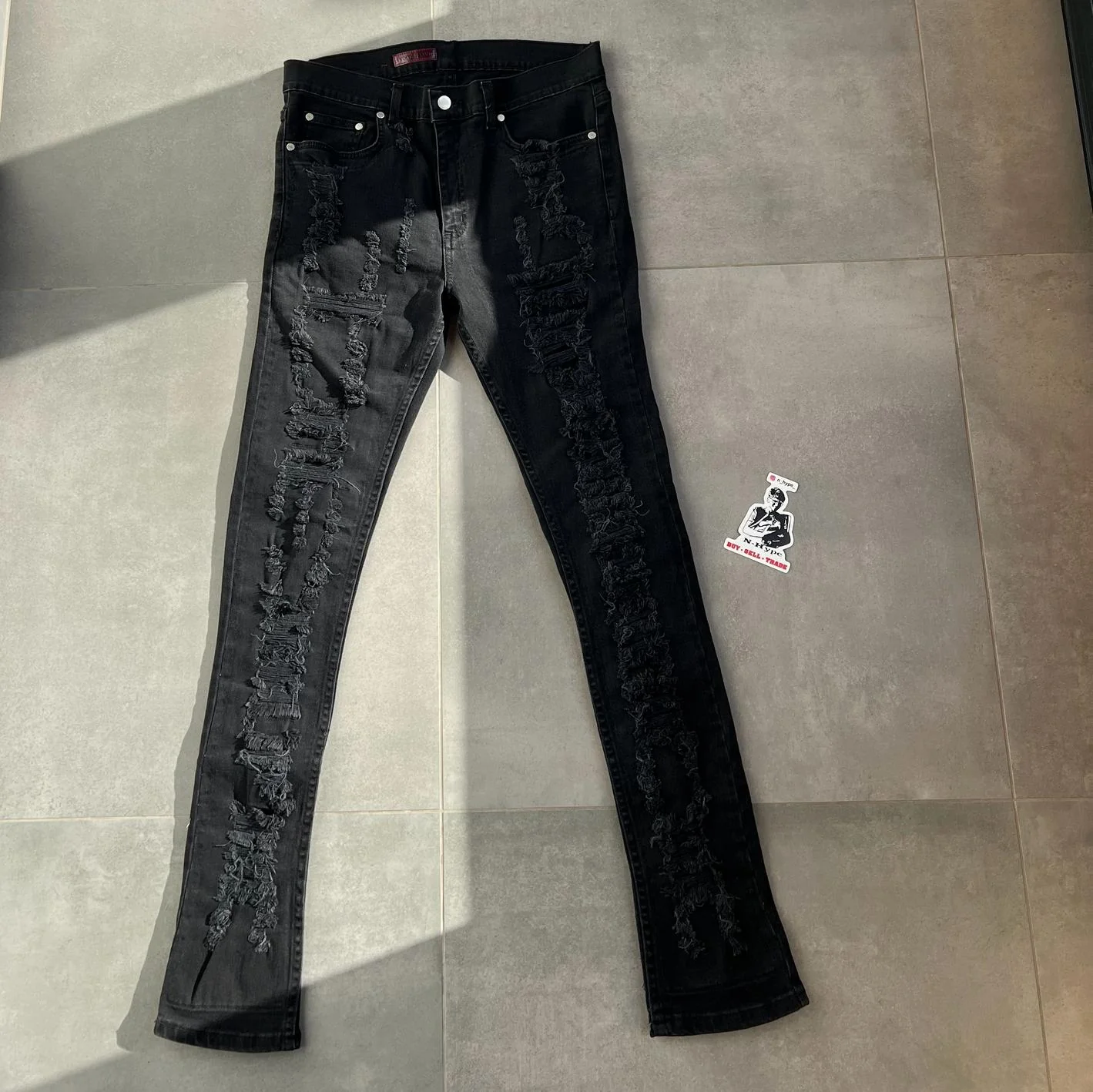 FVCKTHISBRAND Distressed Denim Black - Image 4