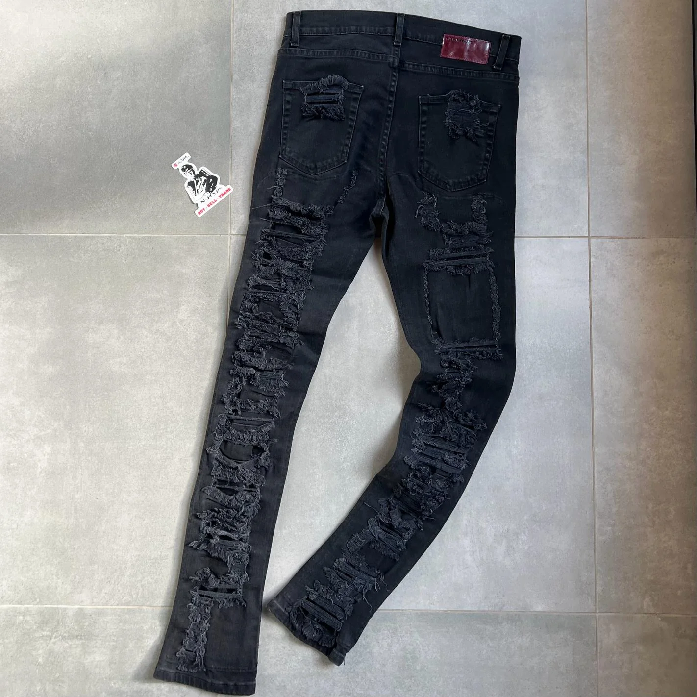 FVCKTHISBRAND Distressed Denim Black - Image 5