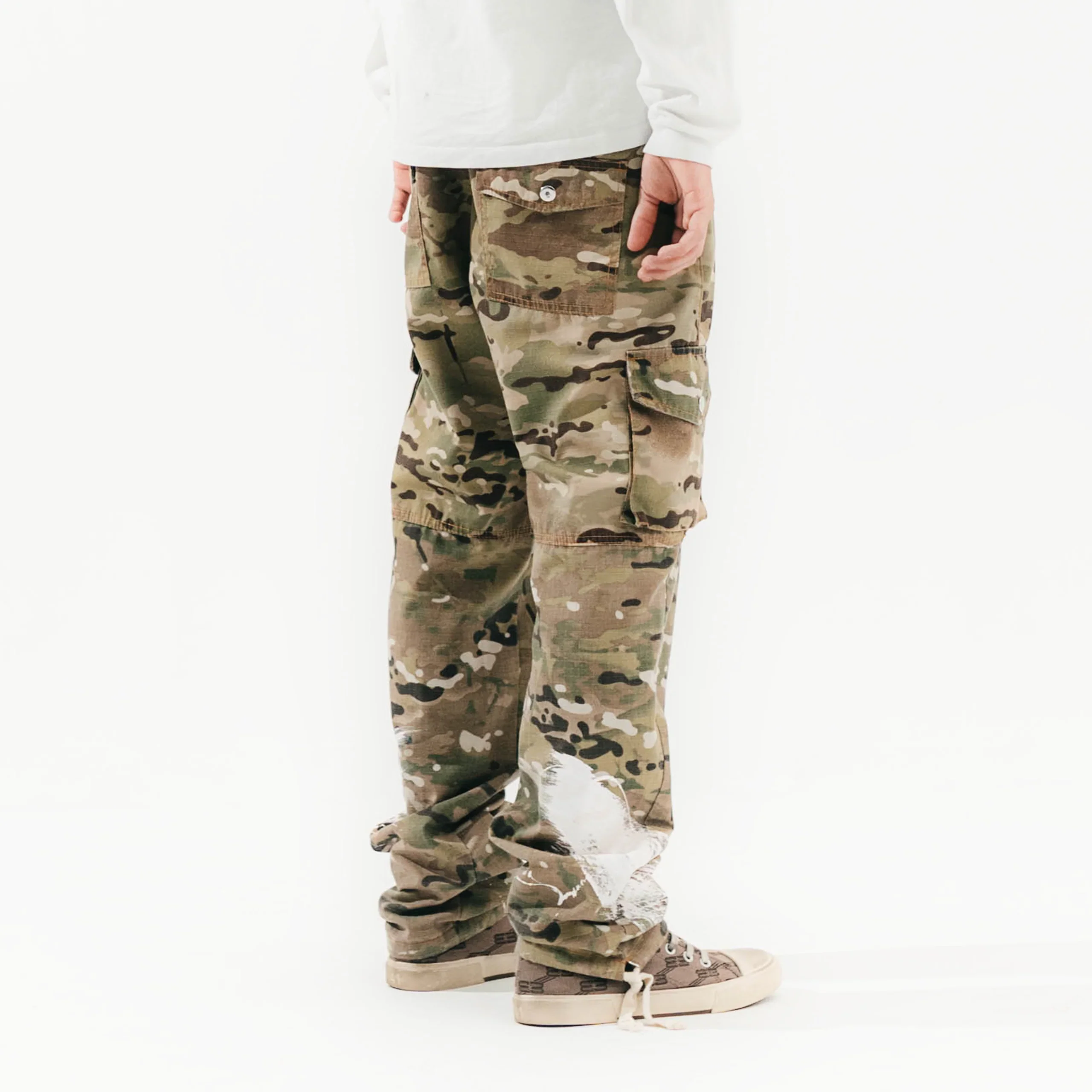 FVCKTHISBRAND DOUBLE CAMO CARGO PANTS - Image 3