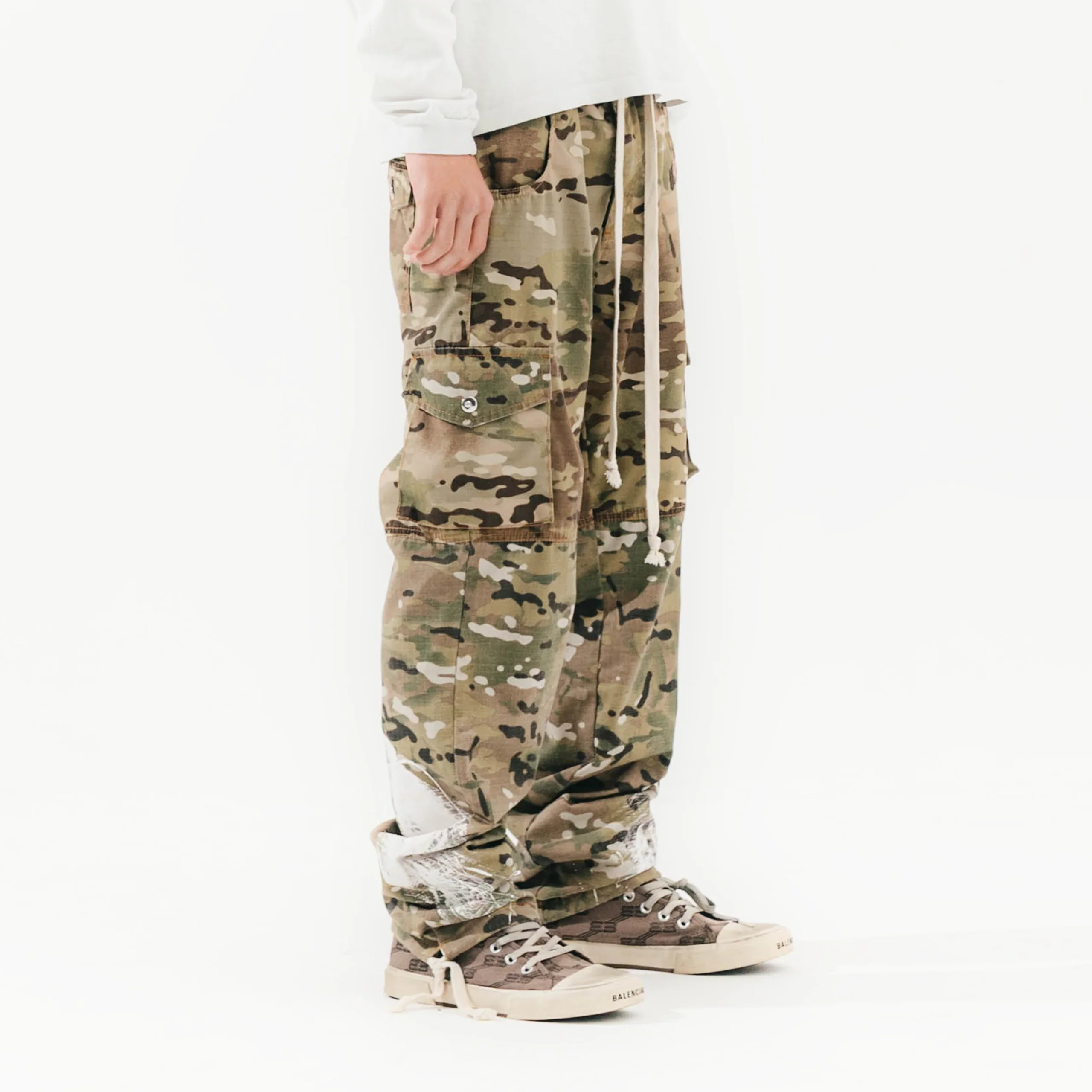 FVCKTHISBRAND DOUBLE CAMO CARGO PANTS - Image 4