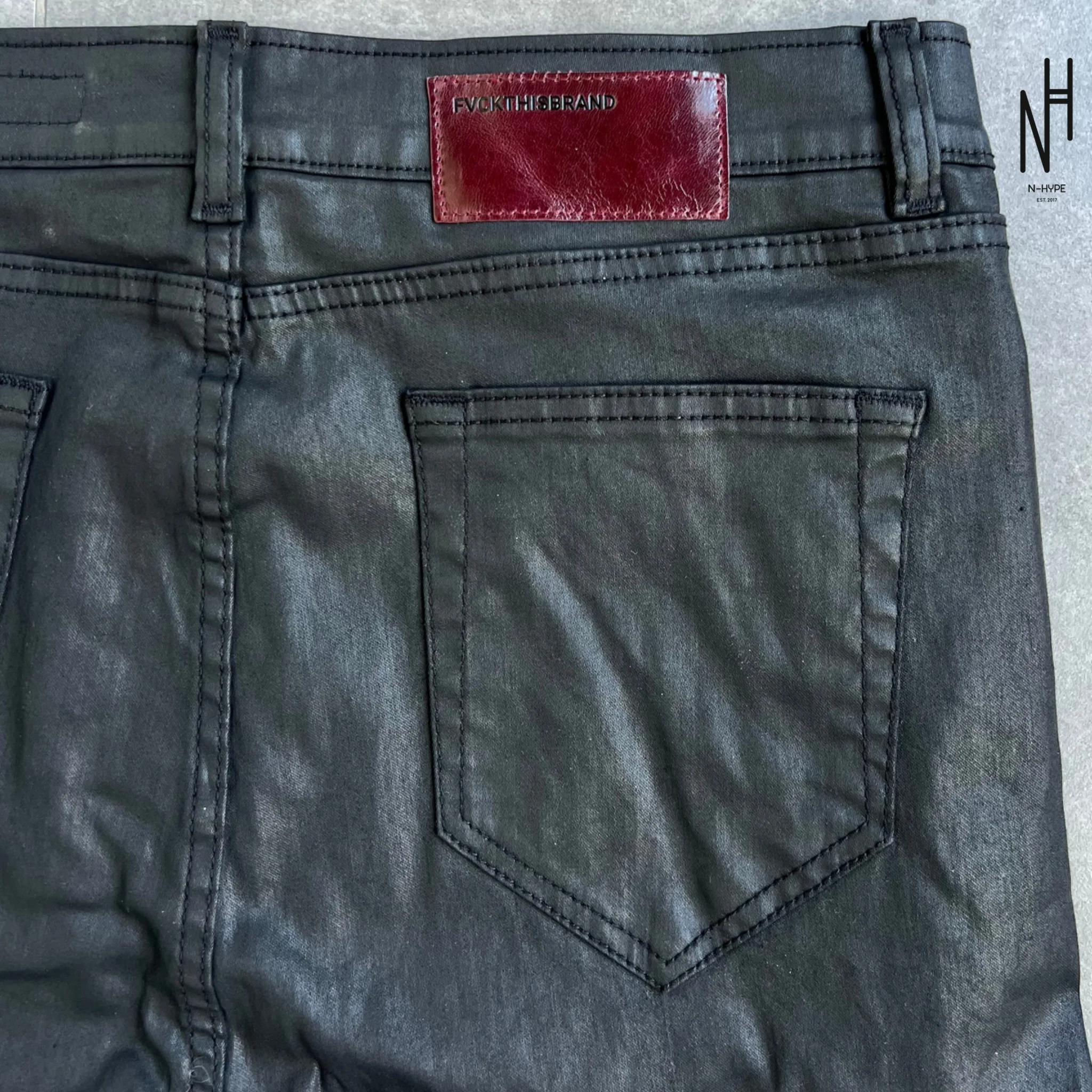 FVCKTHISBRAND Double Zip Waxed Denim - Image 3