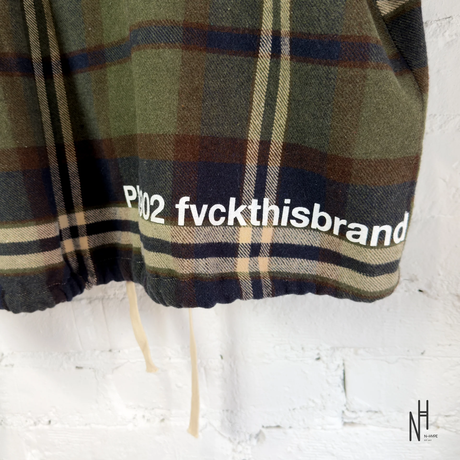 FVCKTHISBRAND FLANEL HOODIE GREEN - Image 6
