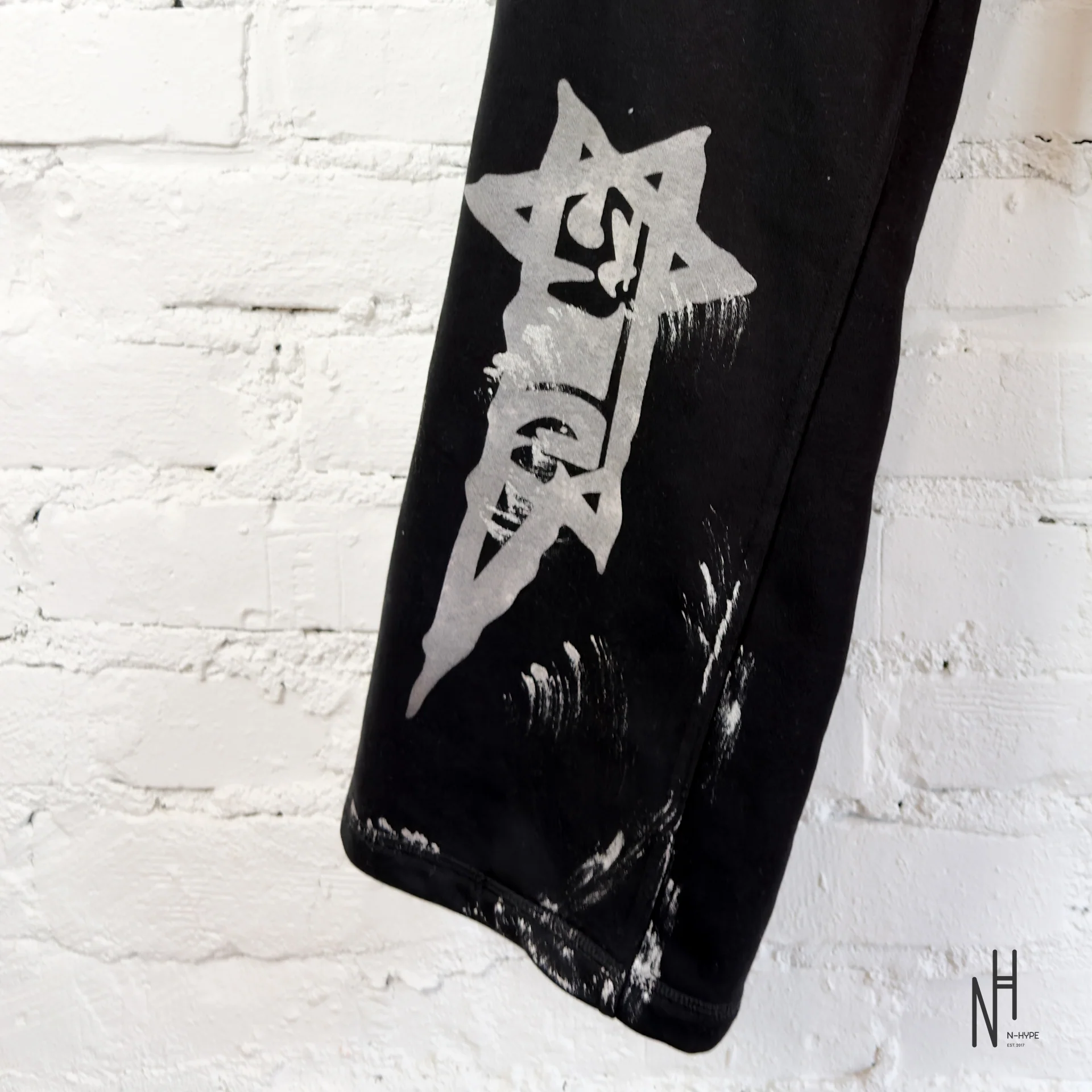 FVCKTHISBRAND FLARED ARABIC SWEATPANTS WHITE - Image 4