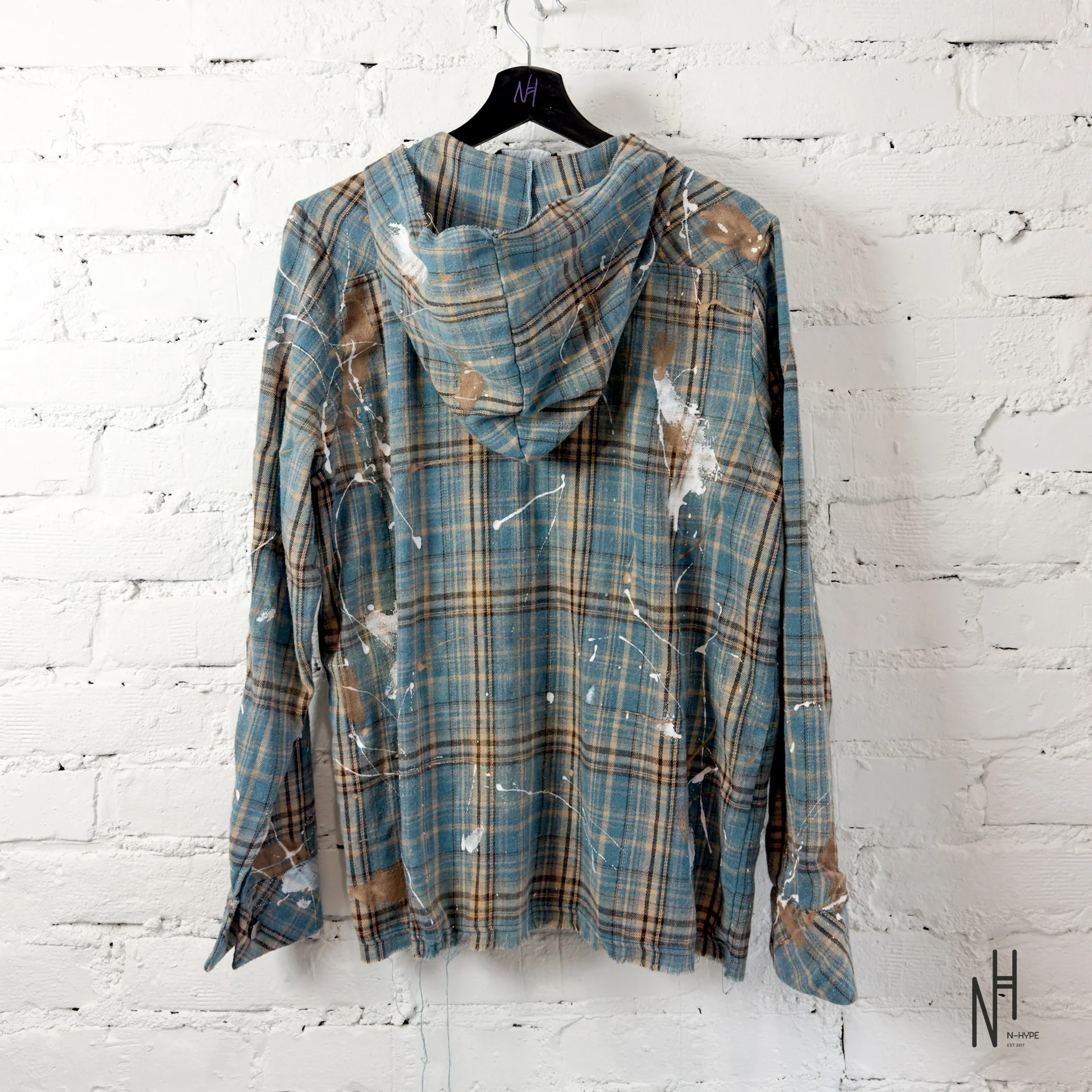 FVCKTHISBRAND PAINTED FLANEL SHIRT BLUE - Image 3