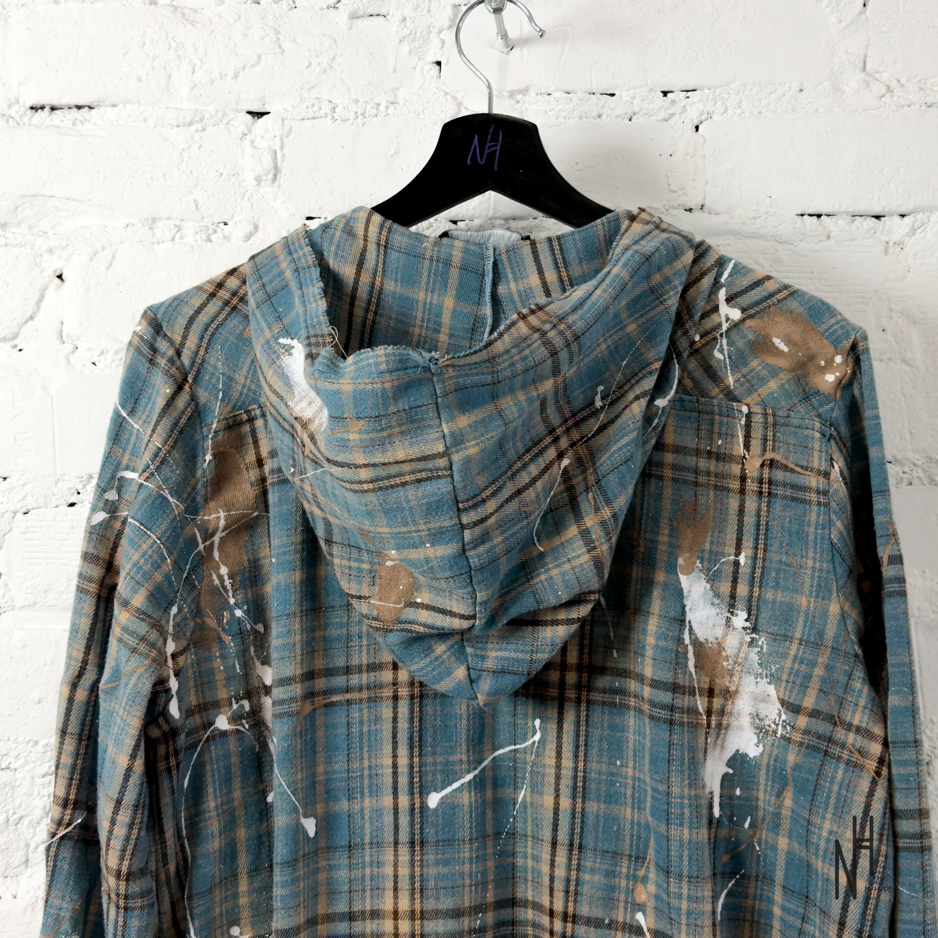 FVCKTHISBRAND PAINTED FLANEL SHIRT BLUE - Image 4