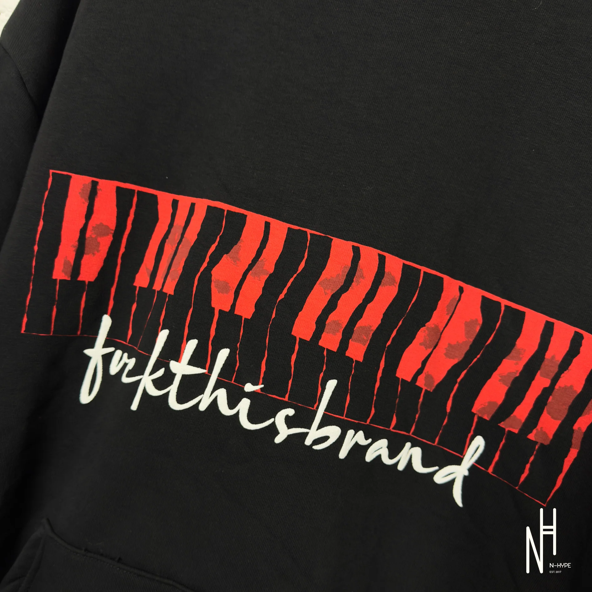FVCKTHISBRAND Red Logo Hoodie - Image 2