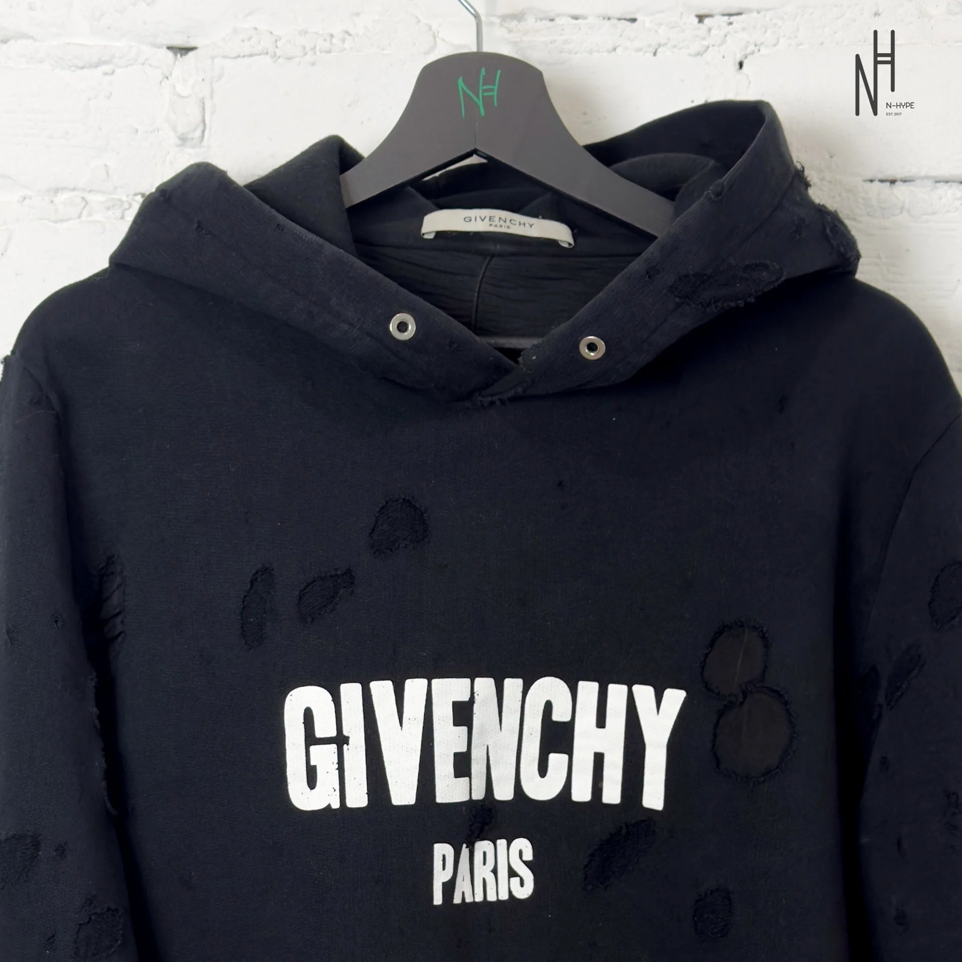 Givenchy Paris Destroyed Hoodie/Black - Image 2