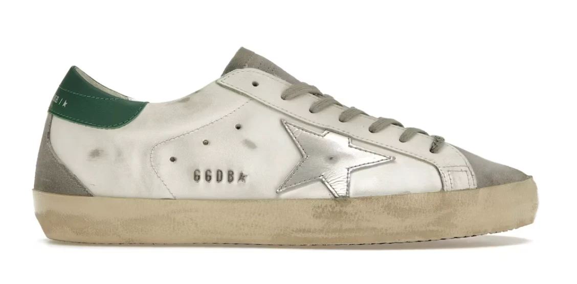 Golden Goose Super-Star White Silver Green