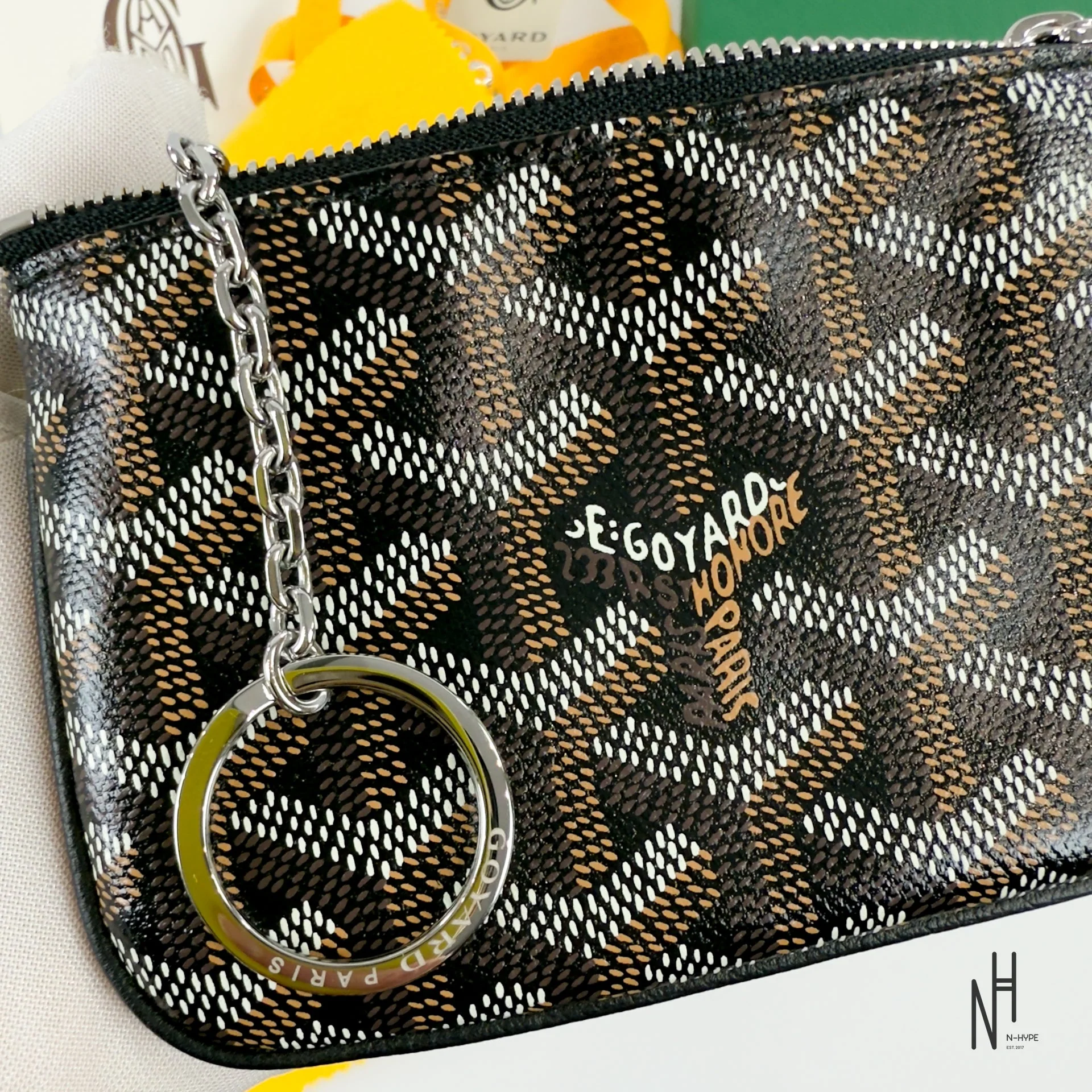 Goyard Nano Senat Key Pouch Black / Natural - Image 4
