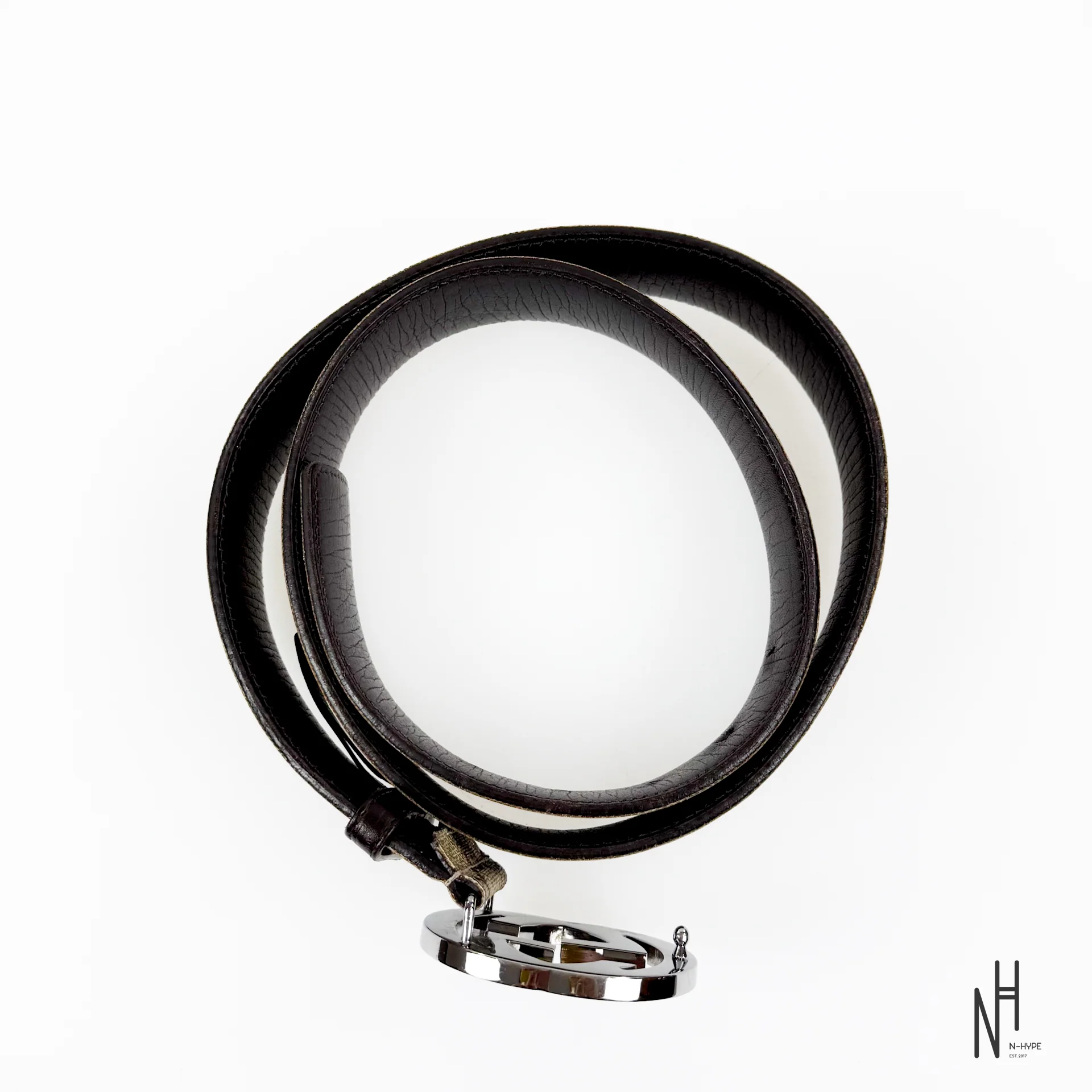 Gucci Beige Supreme Monogram Belt - Image 2