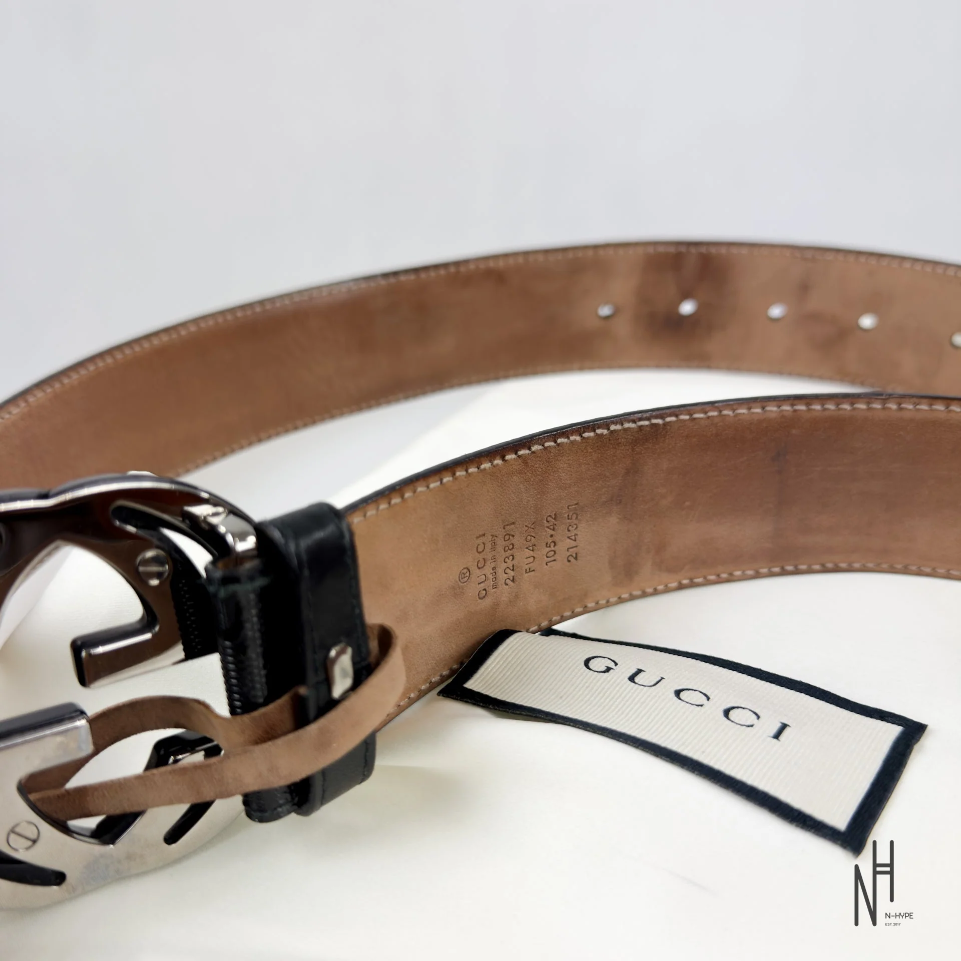 Gucci Belt GG Imprime Interlocking G Black Buckle / Black - Image 4