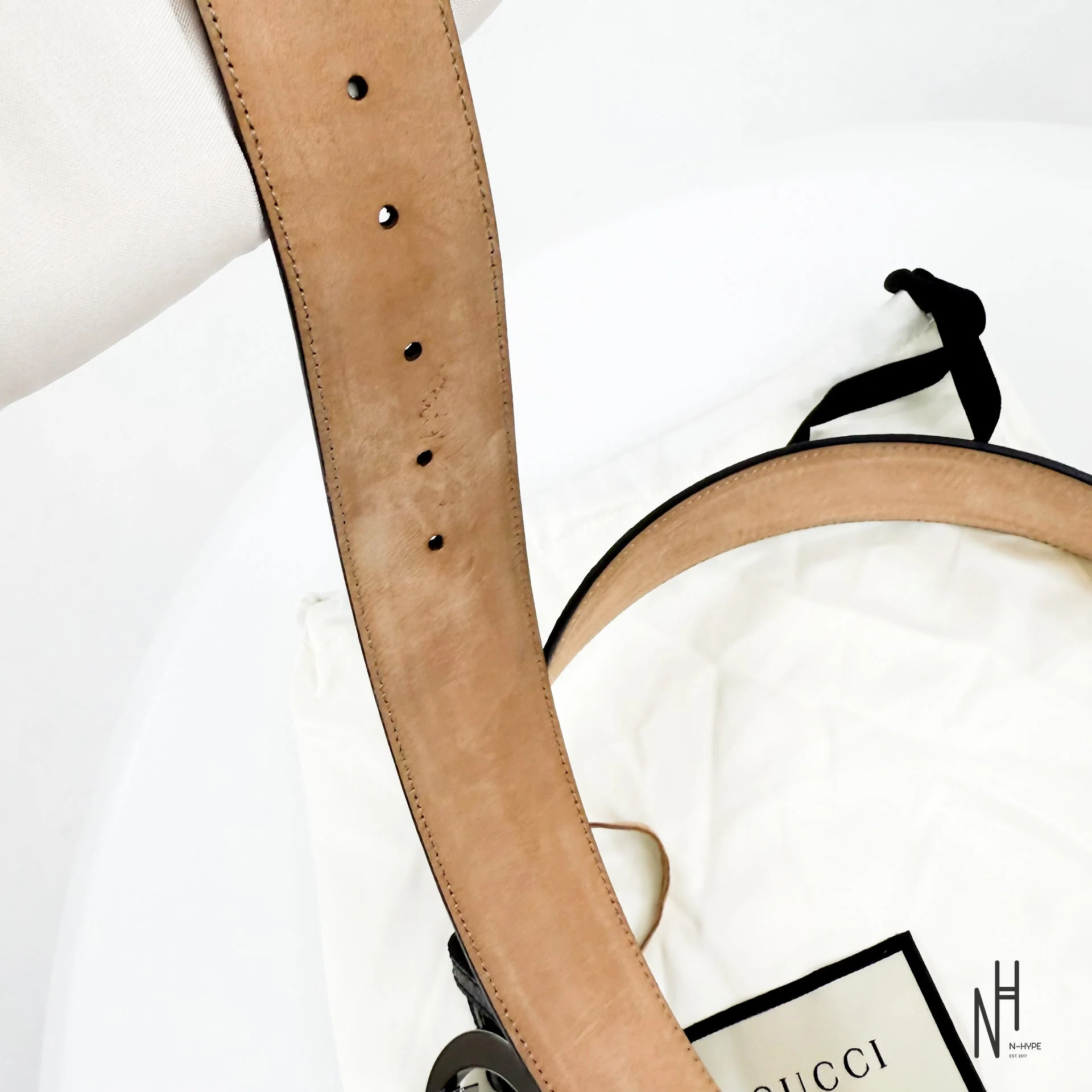 Gucci Jacquard Black Belt - Image 5