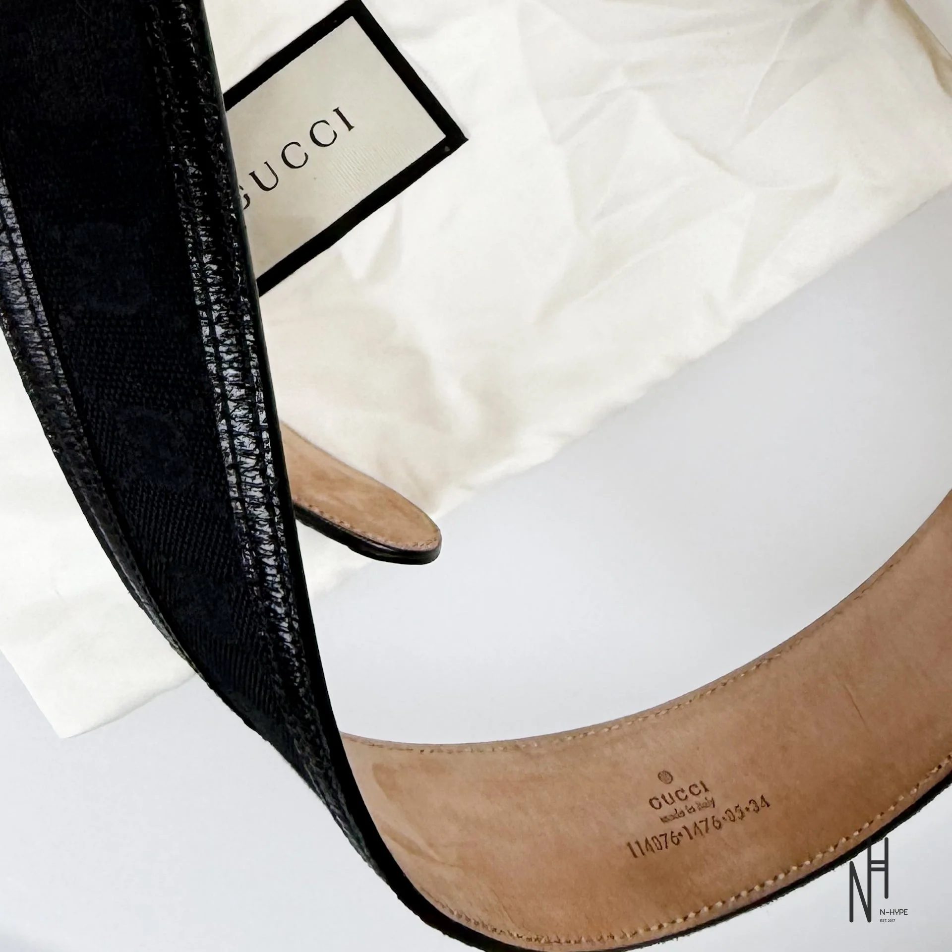 Gucci Jacquard Black Belt - Image 7