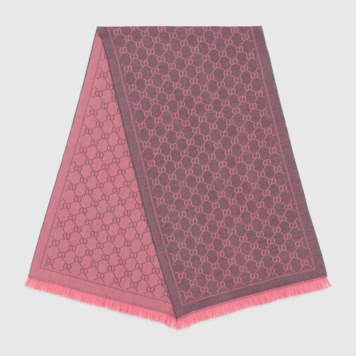 Gucci Jacquard Pattern Knitted Scarf Graphite - Image 2