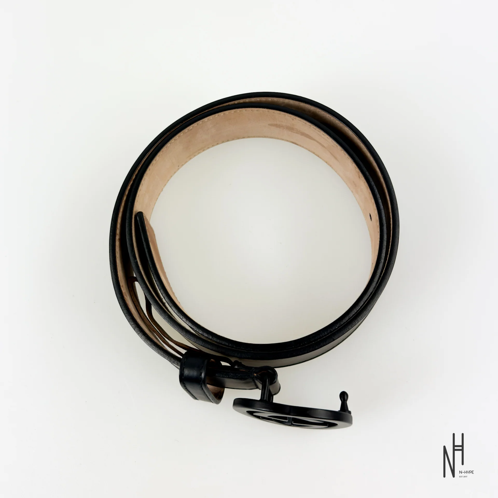 Gucci Leather Belt with Double G Buckle Black - Image 2