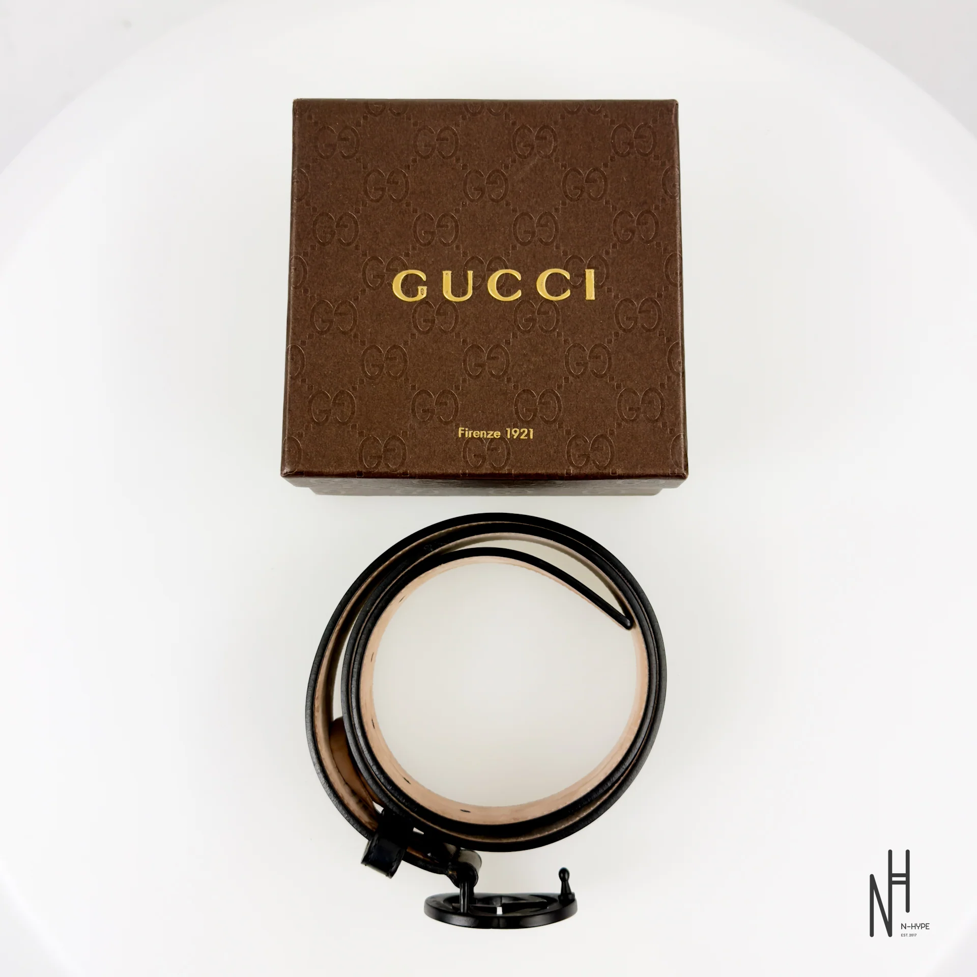Gucci Leather Belt with Double G Buckle Black - Image 4