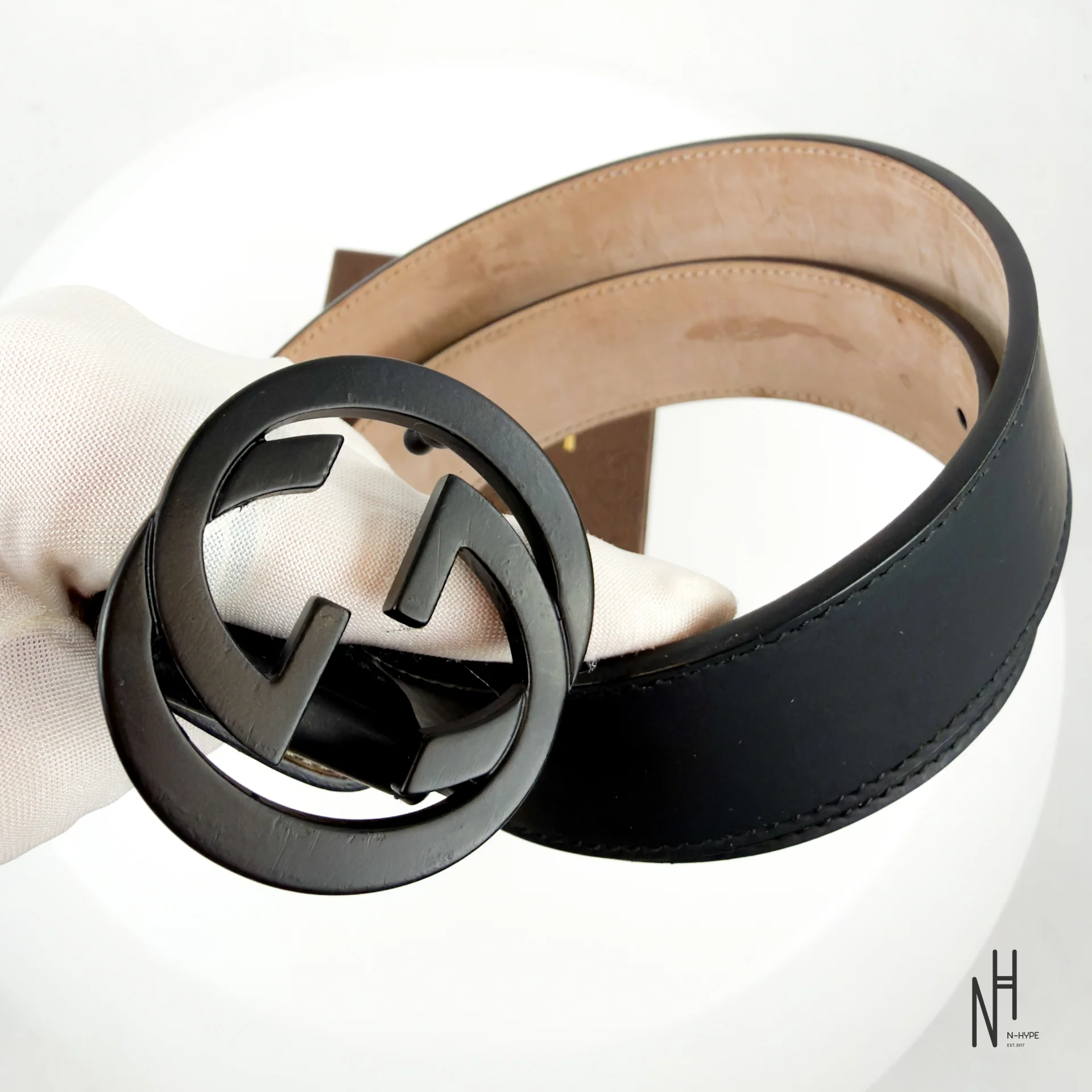 Gucci Leather Belt with Double G Buckle Black - Image 6