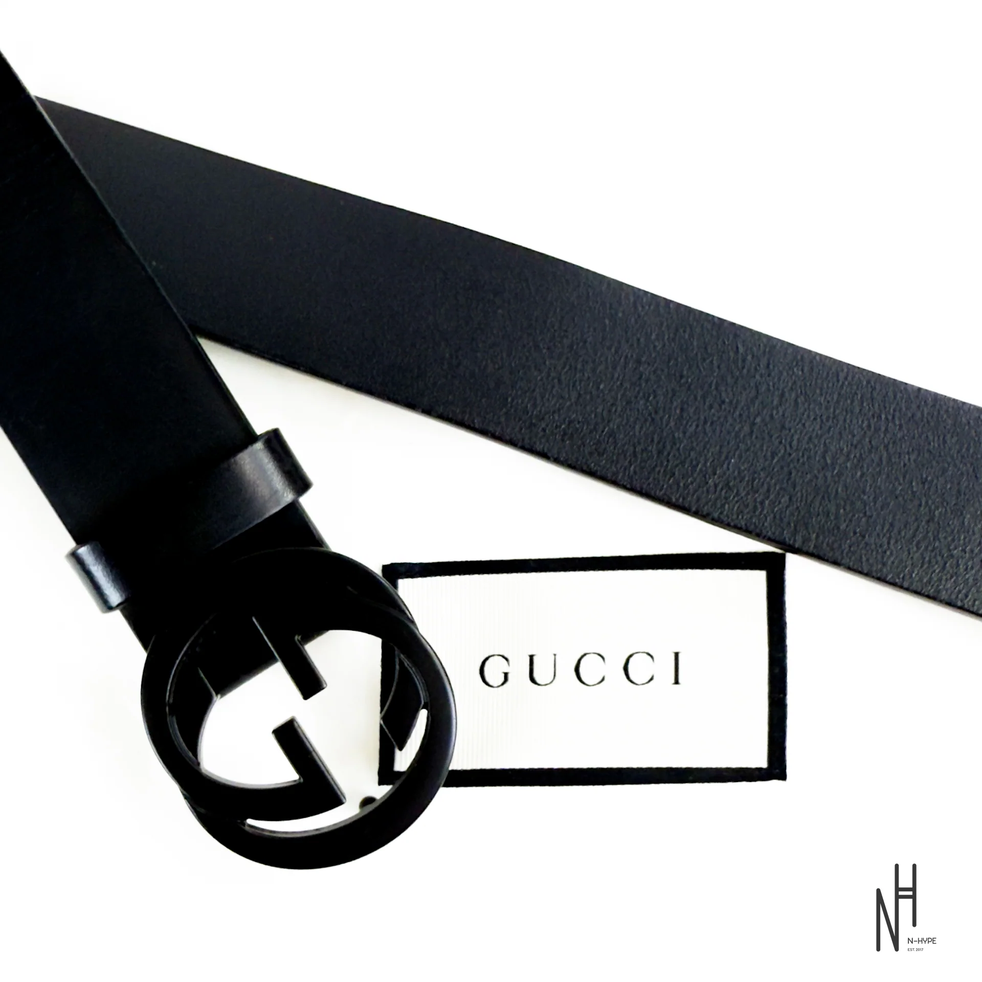 Gucci Matte Black Buckle Belt - Image 2