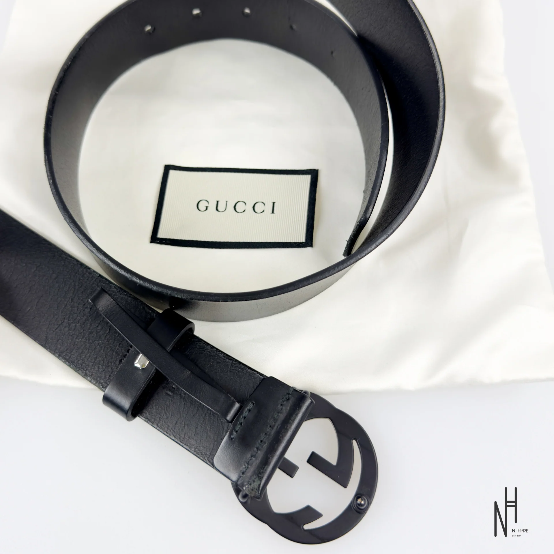 Gucci Matte Black Buckle Belt - Image 7