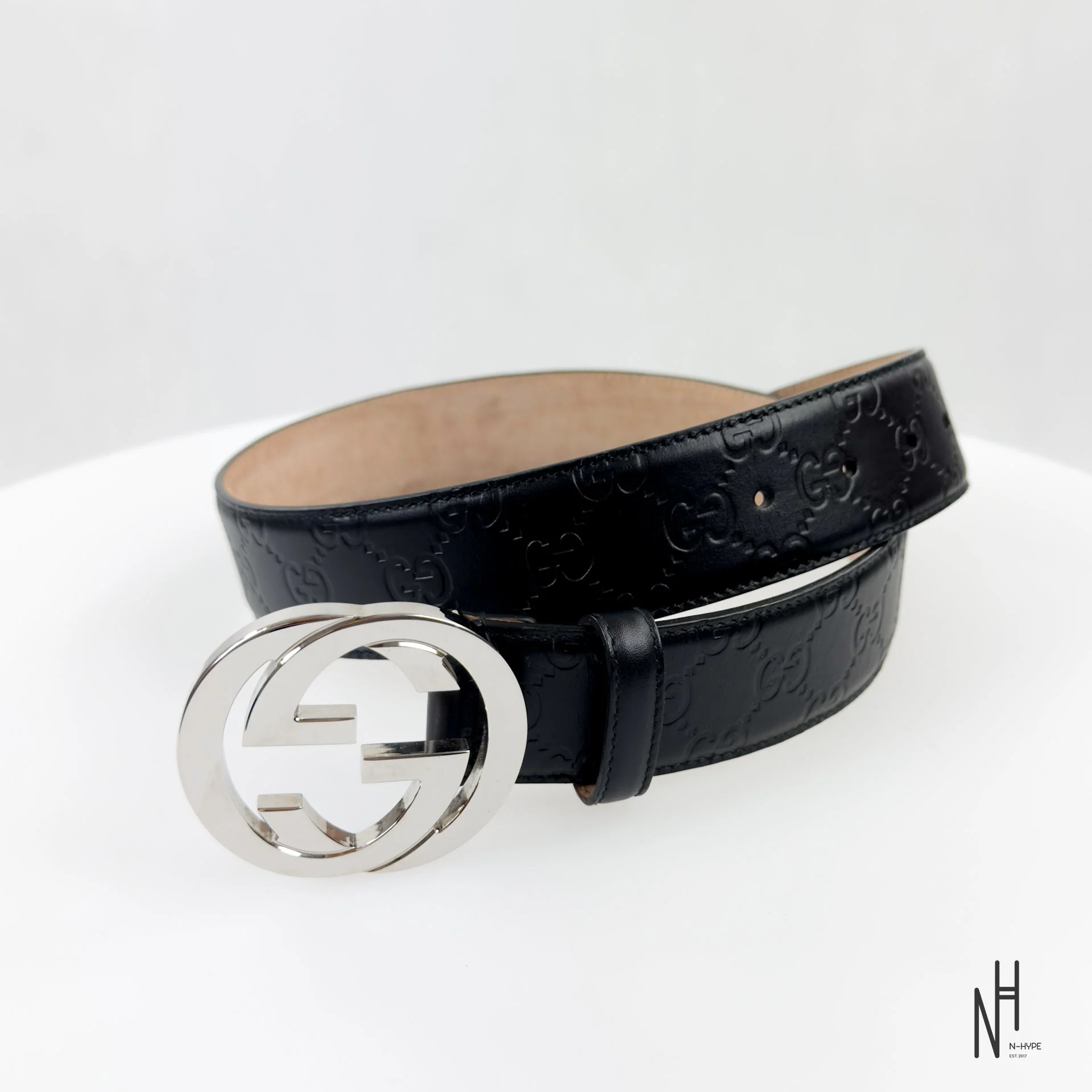 Gucci Monogram Black Belt - Image 2