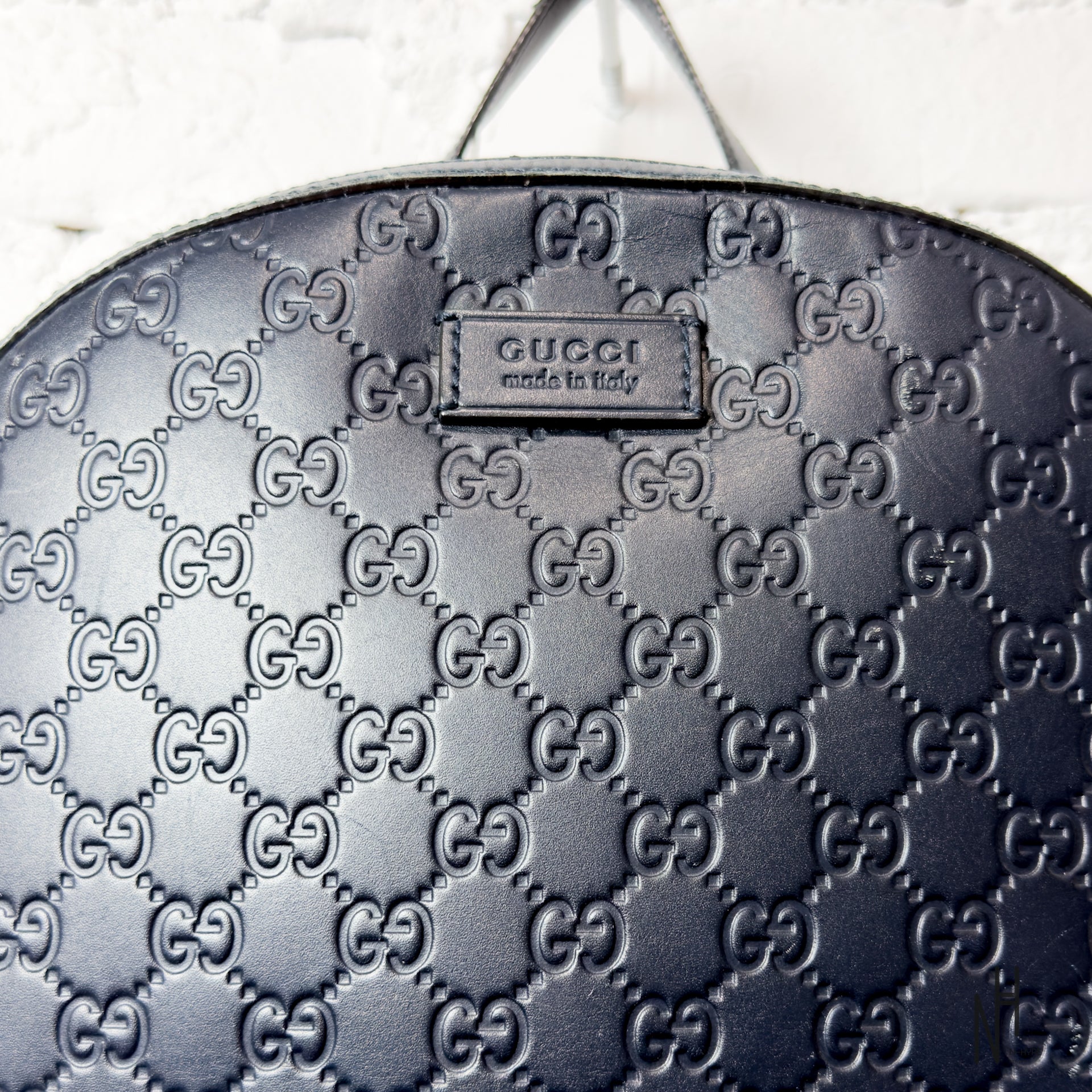 Gucci Monogram Leather Backpack - Black - Image 3