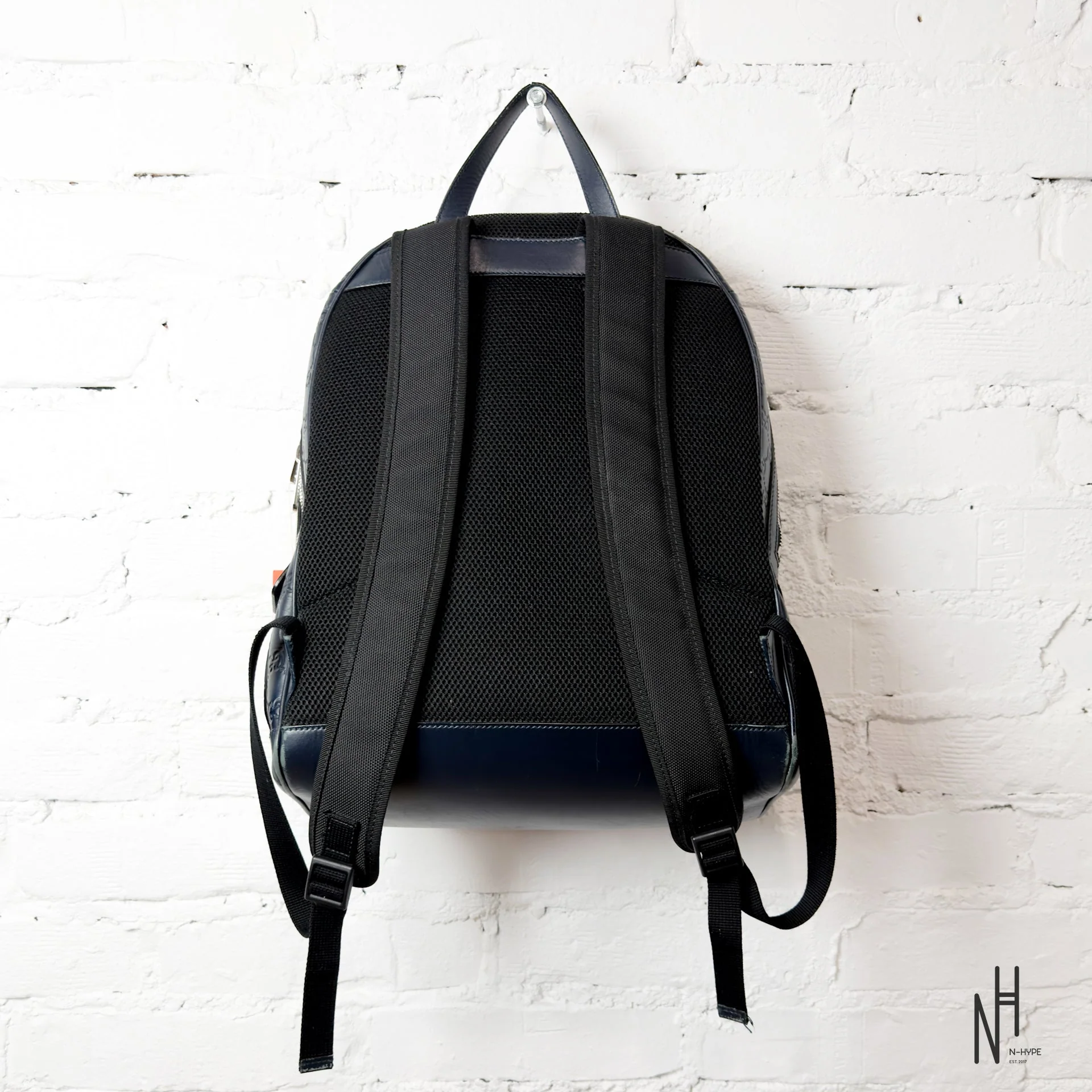 Gucci Monogram Leather Backpack - Black - Image 7