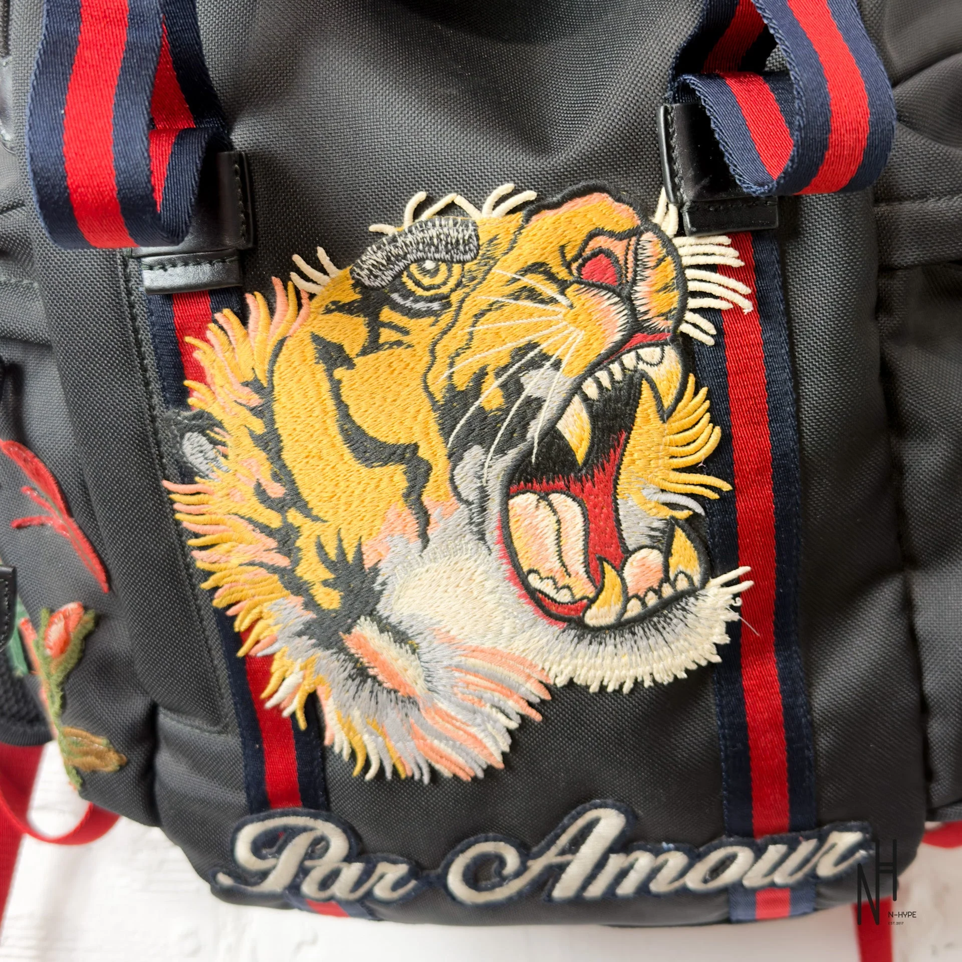 Gucci Nylon Tiger Backpack - Black - Image 3